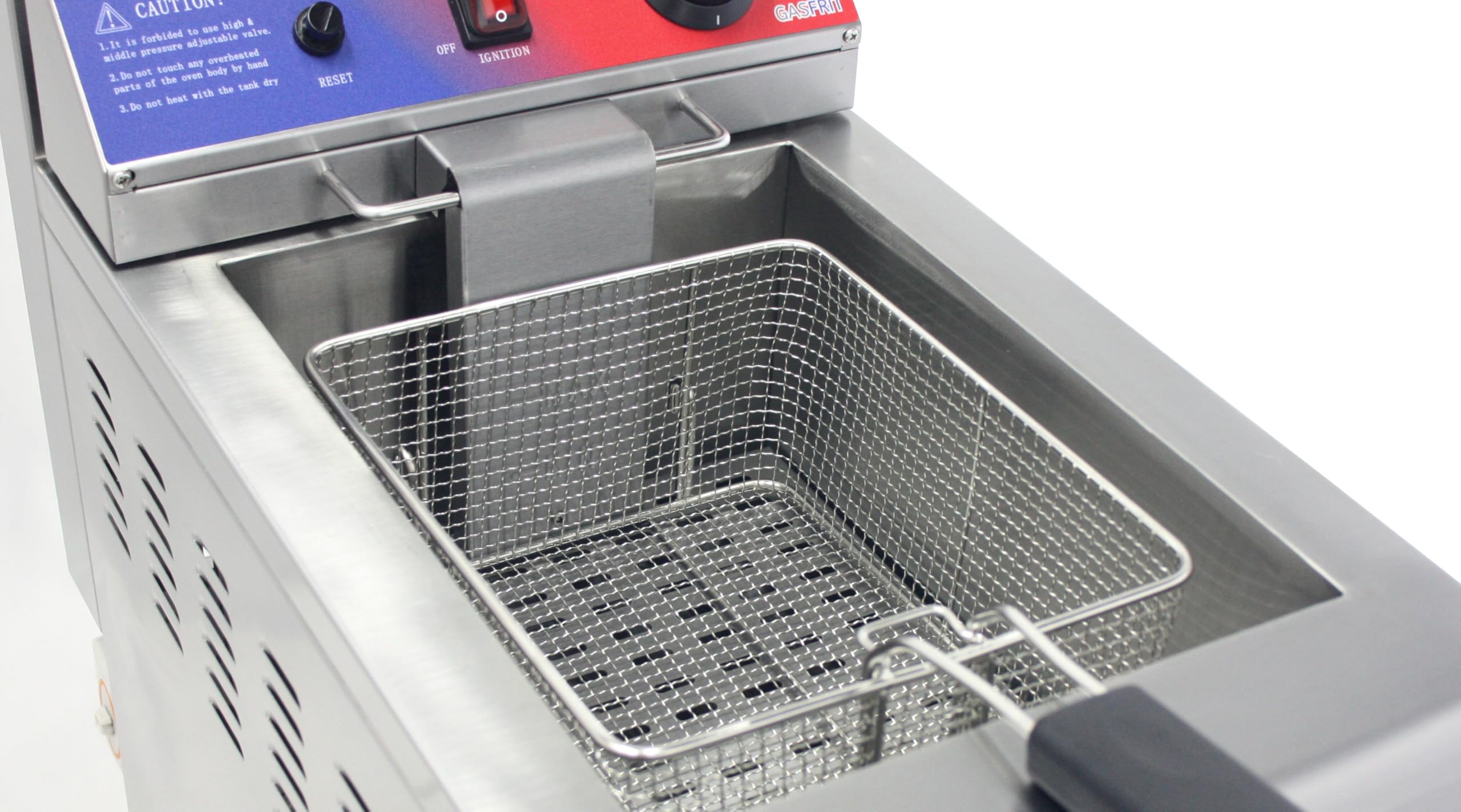 Freidora a Gas Profesional con Grifo 17L o 2x17L, Acero Inoxidable, Termostato EGO, Encendido Electrónico, Zona Fría, Hostelería, Bares, Restaurantes