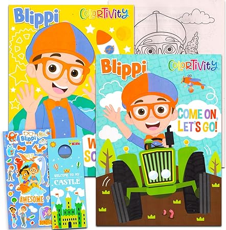 Amazon.com: Blippi Coloring Book Set - 2 Jumbo Blippi Activity Books ...