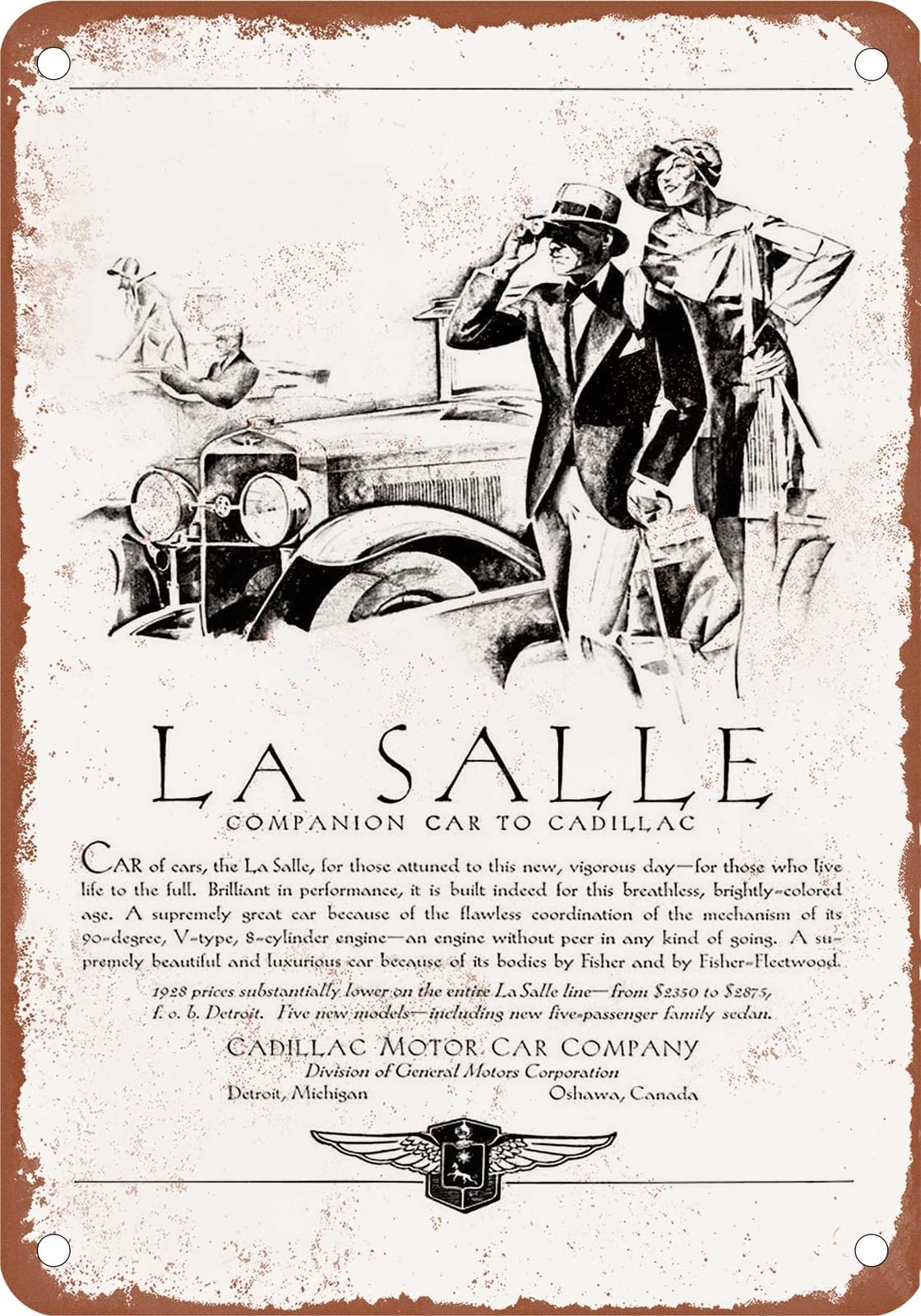 Miaomansenstore Metal Sign - 1928 Lasalle Vintage Ad 13 - Old Retro Rusty Look Home Decor