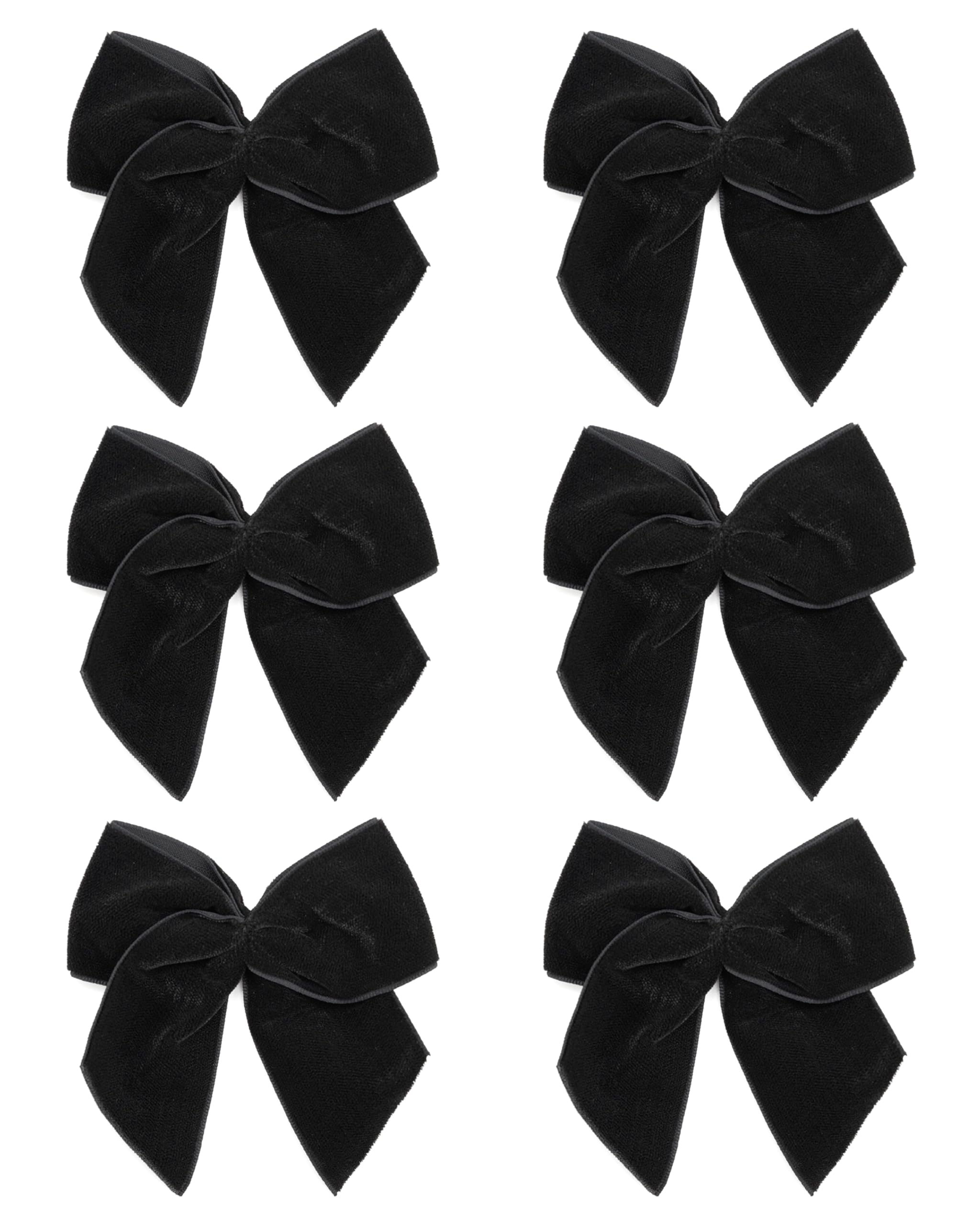 Italian Options Large Velvet Ribbon Bows, Self Adhesive Christmas Tree Bows for Crafting, Gift Wrap, Decorations, Wreaths, Cake Décor, Crafts, Hair Bow, Floristry, Black, 6 Pack, 10 cm — image 1