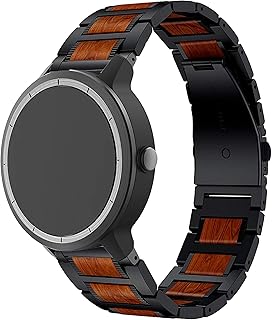 Anrir Compatible for Samsung Galaxy Watch 5 40mm 44mm Bands/Watch 5 Pro 45mm Bands, 20mm Red Sandalwood Watch Band for Galaxy Watch 4 40mm 44mm/Galaxy Watch 4 Classic 46mm 42mm Bands Men Women-Black