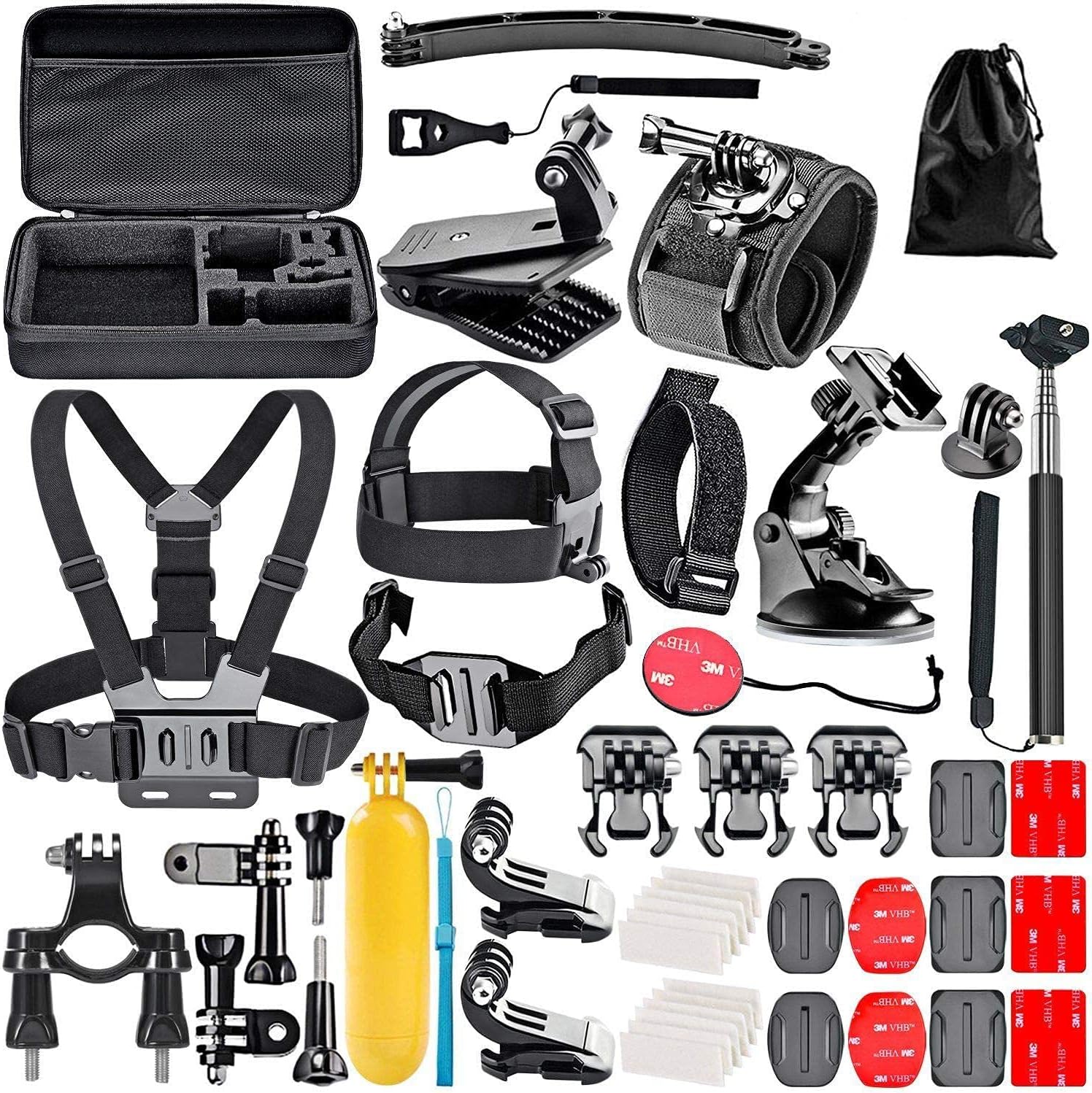 Navitech 50in1 Action Camera Accessories Combo Kit with EVA Case