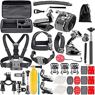 Navitech 50-in-1 Action Camera Accessories Combo Kit with EVA Case - Compatible with Surfola SF530 Action Camera