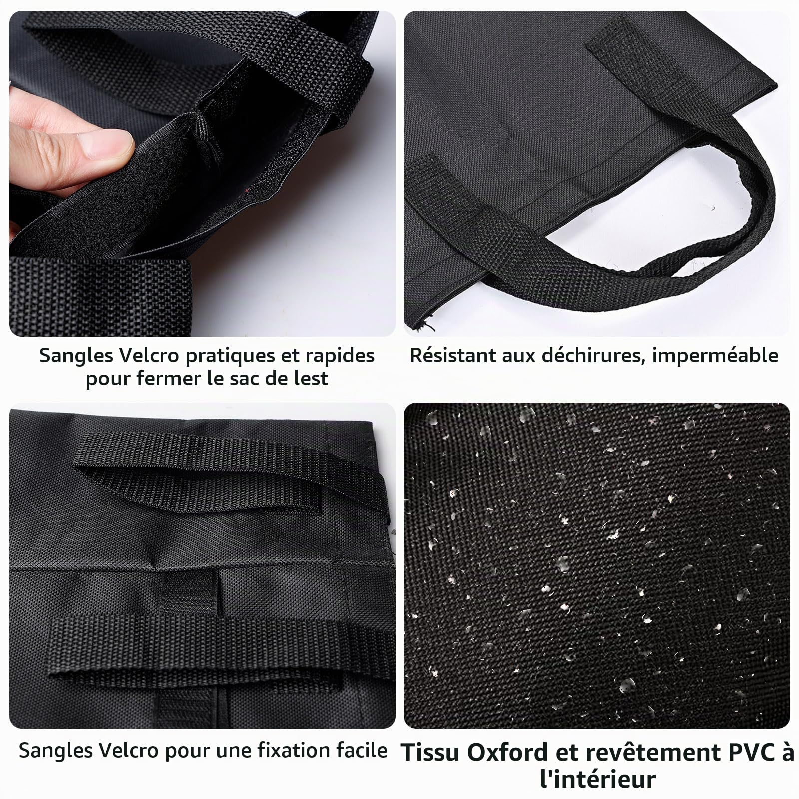 Lot de 8 sacs de sable pour pavillon - À remplir - En Oxford épais - Lestage - Double couture - Haute performance - Pour tonnelle, tente, parasol
