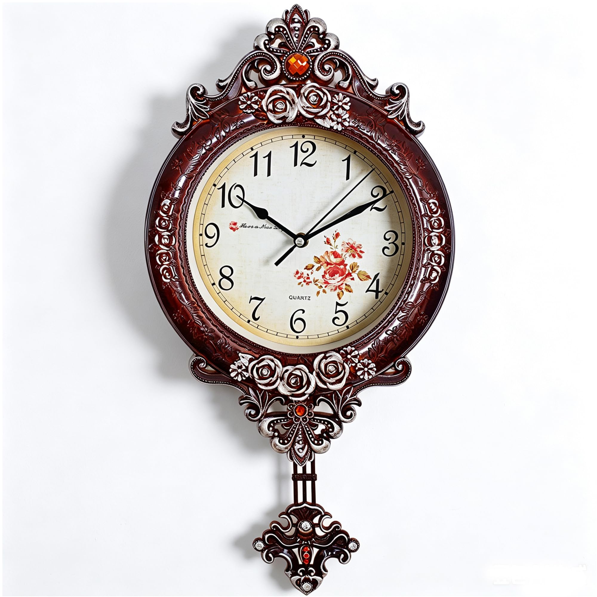 Horloge de salon style ferme vintage marron foncé pour souvenirs d'enfance