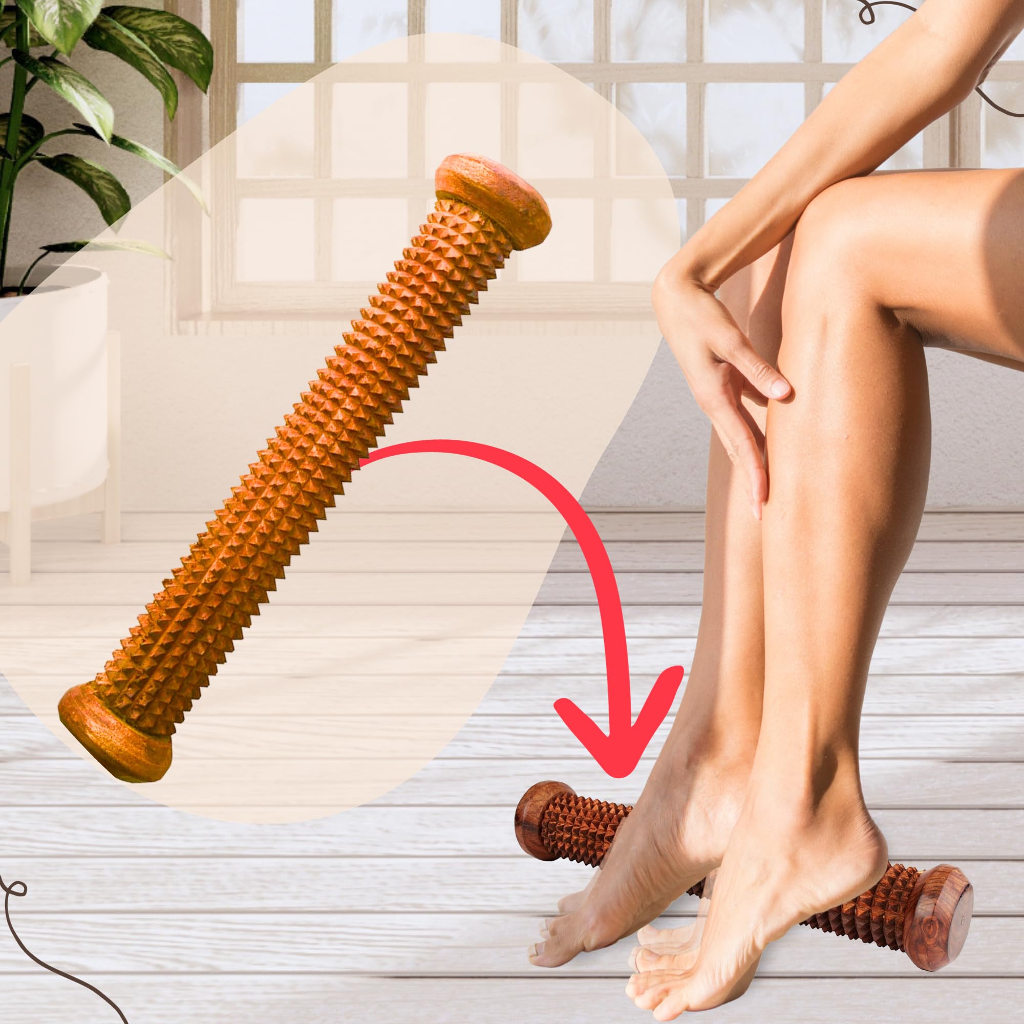 Santarms Wooden Acupressure Foot Massager Roller - Your Soothing Stress - Relief Tool for Pain - Free Feet and Relaxation at Home, 12 inch (B07SKHC7YK) Amazon Price History, Amazon Price Tracker