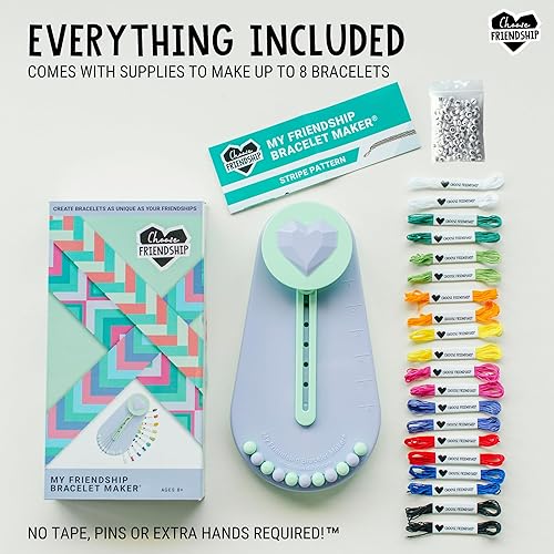 Miniatura 5 de Choose Friendship, My Friendship Bracelet Maker (nuevo y mejorado), un original americano  20 hilos precortados - hasta 8 pulseras  Kit de