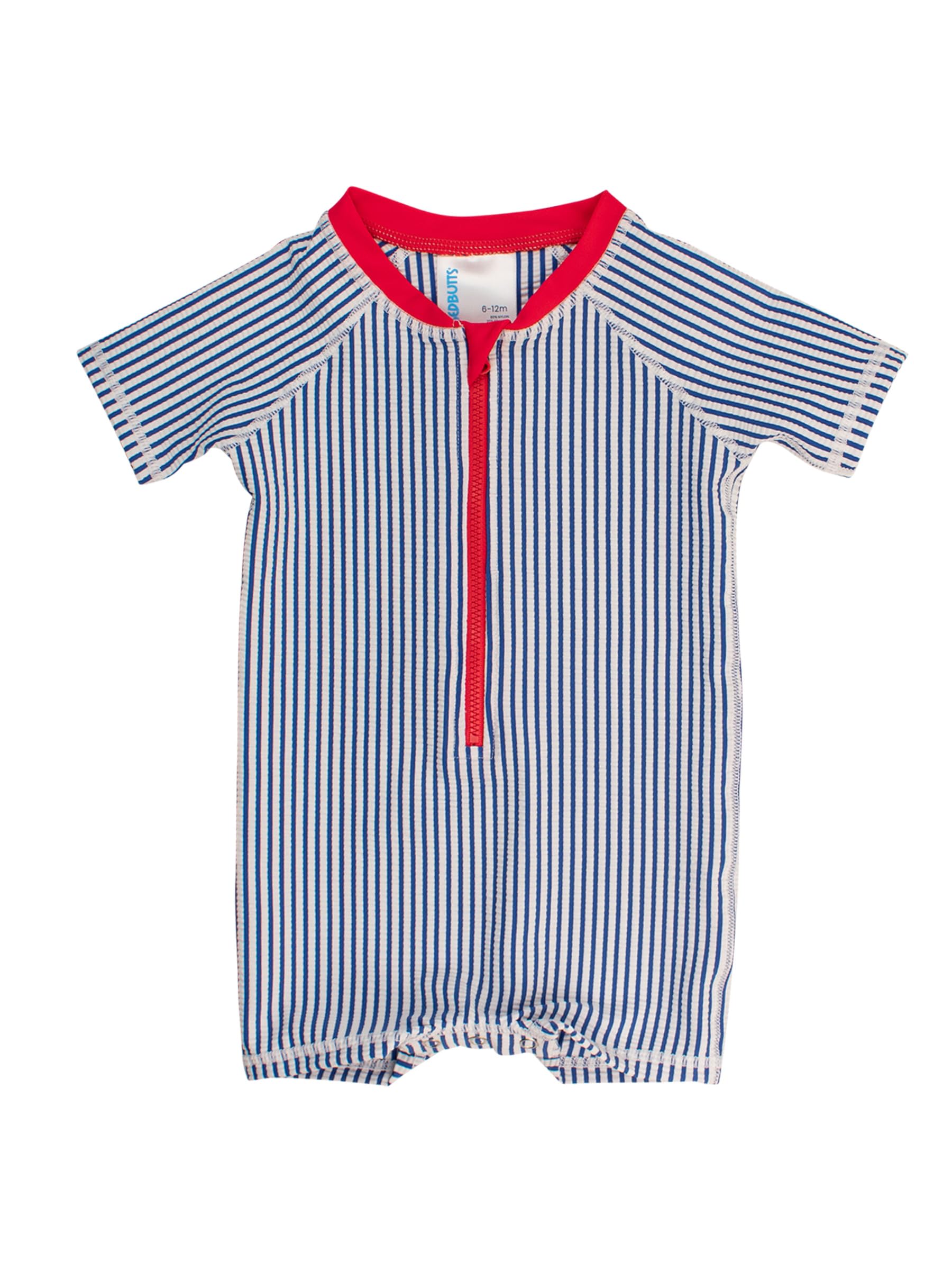 RUGGEDBUTTS Baby Boy Rash Guard Striped - One Piece Sunsuit UPF 50+