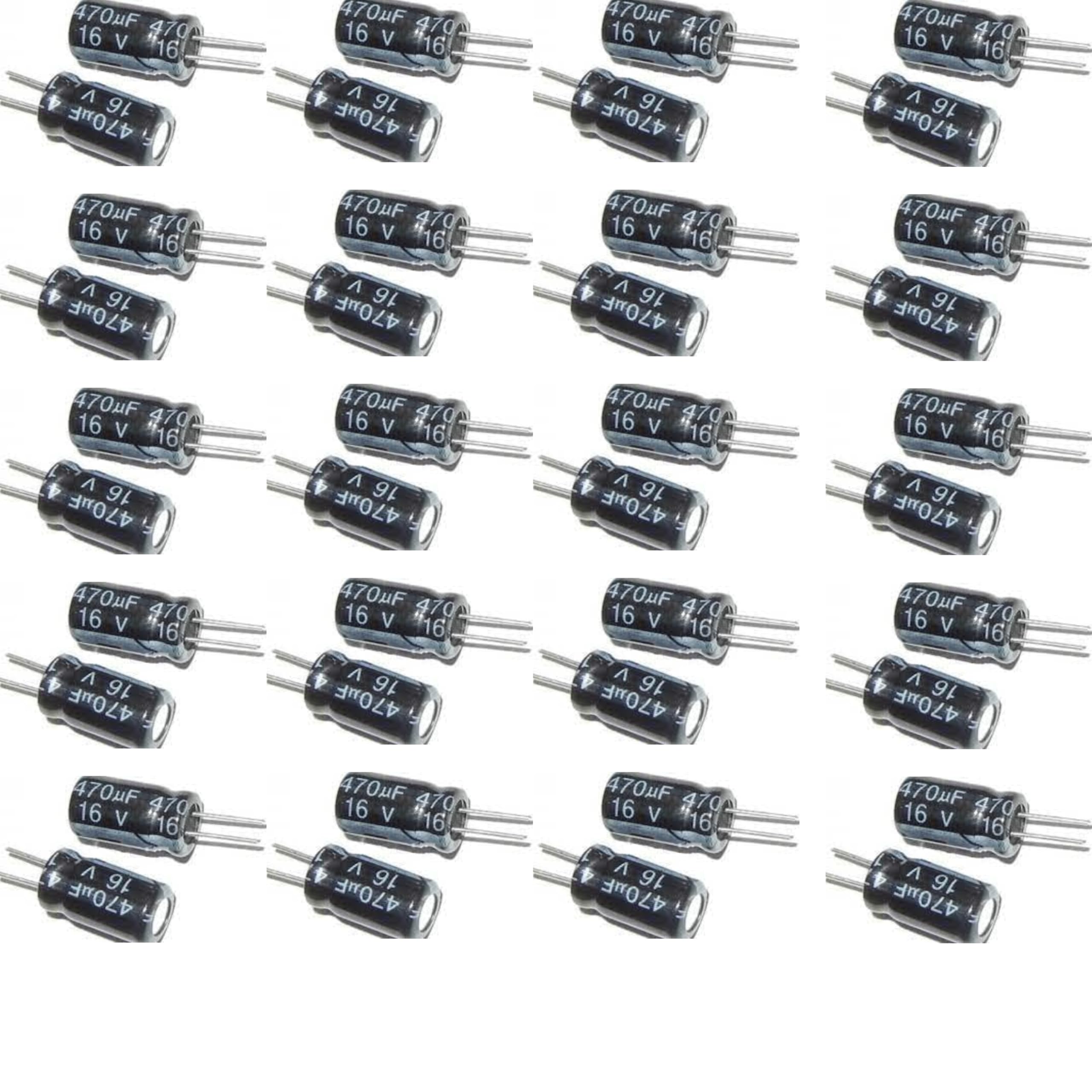 R&D 470uF 16V Electrolytic Capacitor Pack of (40)