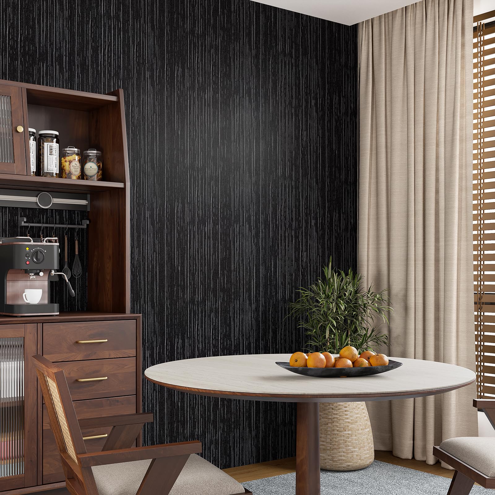 Black Grasscloth Wallpaper Interior Design Veer Decor Rafia Grasscloth