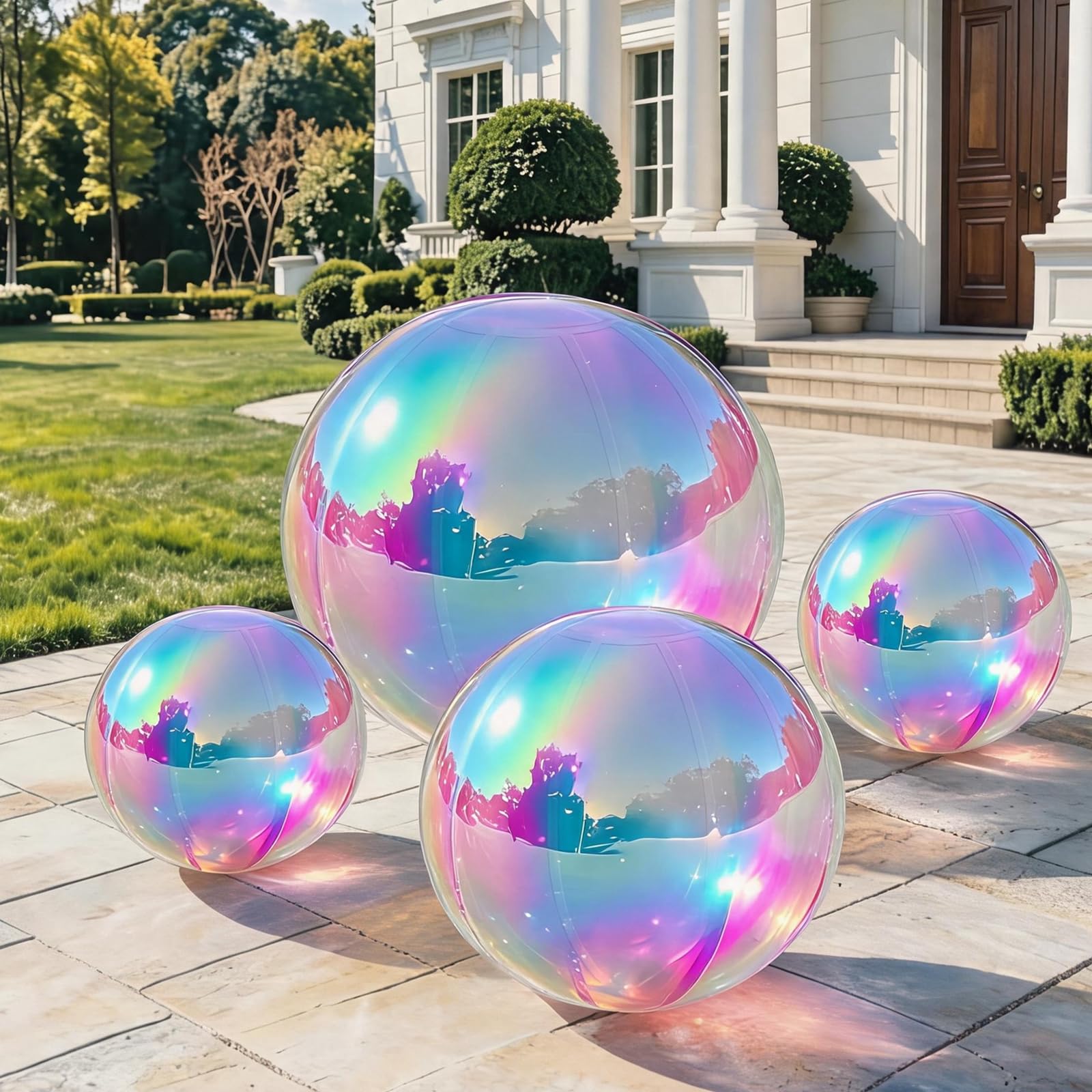Paquete de 5 bolas de espejo inflables profesionales con bomba, bolas de discoteca reflectantes gigantes para escenarios, centros comerciales y eventos grandes, también ideal para fiestas en casa