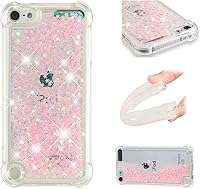 Vista 14 de Funda compatible con iPod Touch 7 – Bling Glitter Liquid, flotante Quicksand a prueba de golpes, funda protectora de silicona suave TPU para iPod