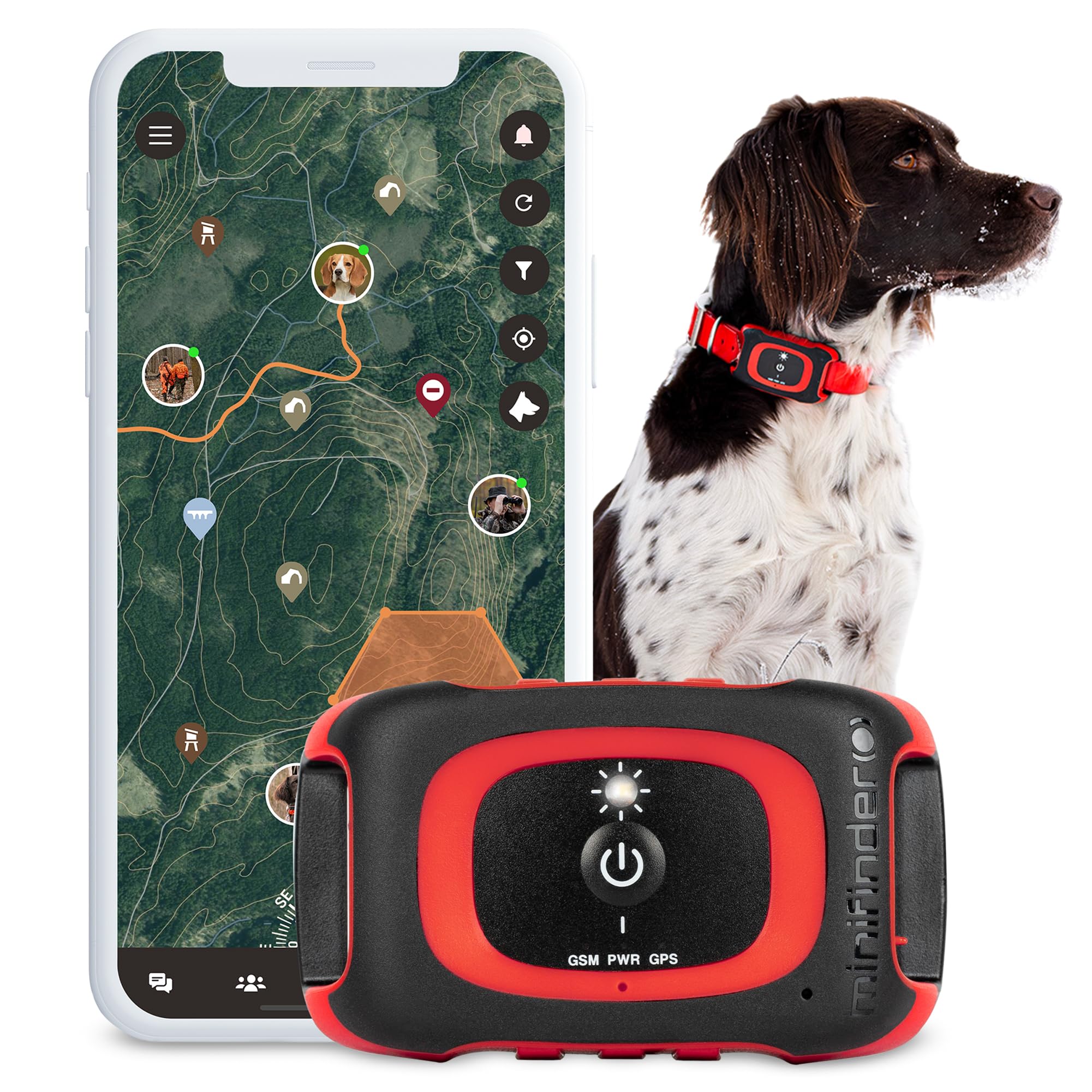 MiniFinder Rex GPS-Tracker für Jagdhunde - Echtzeit-Ortung per App, wasserdicht & robust, Langstrecken-Hundetracker für Wildschwein- und Hirschjagd