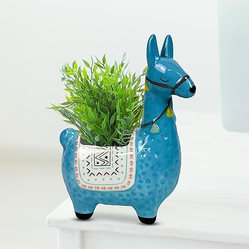 Miniatura 4 de Maceta de llama de cerámica para plantas suculentas, bonita decoración de alpaca para el hogar, oficina, 8 12 pulgadas de alto con agujeros de