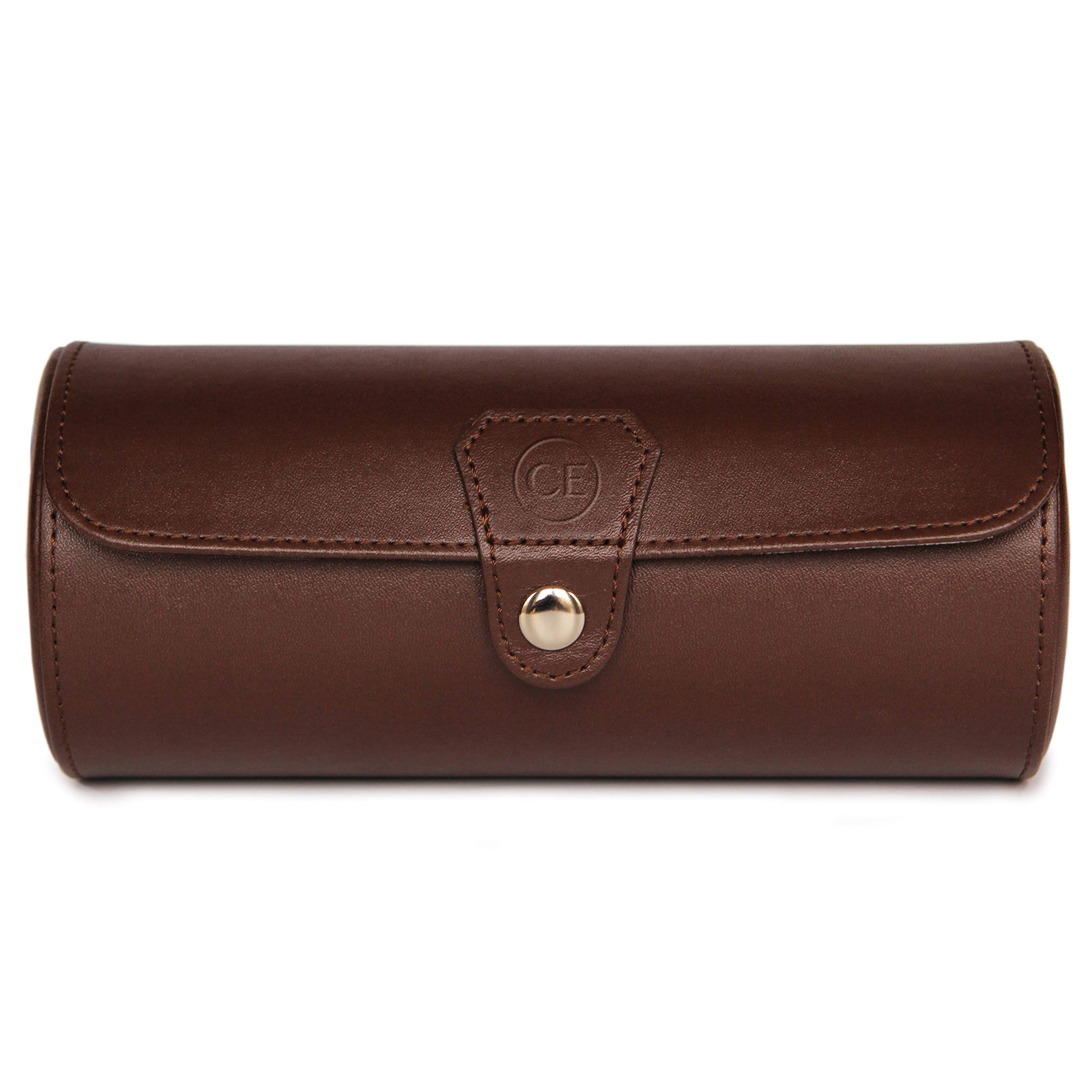Limited Edition Chocolate Color - Vegan Leather Watch Roll Organizer by Case Elegance (B01E889RRG) Amazon Price History, Amazon Price Tracker