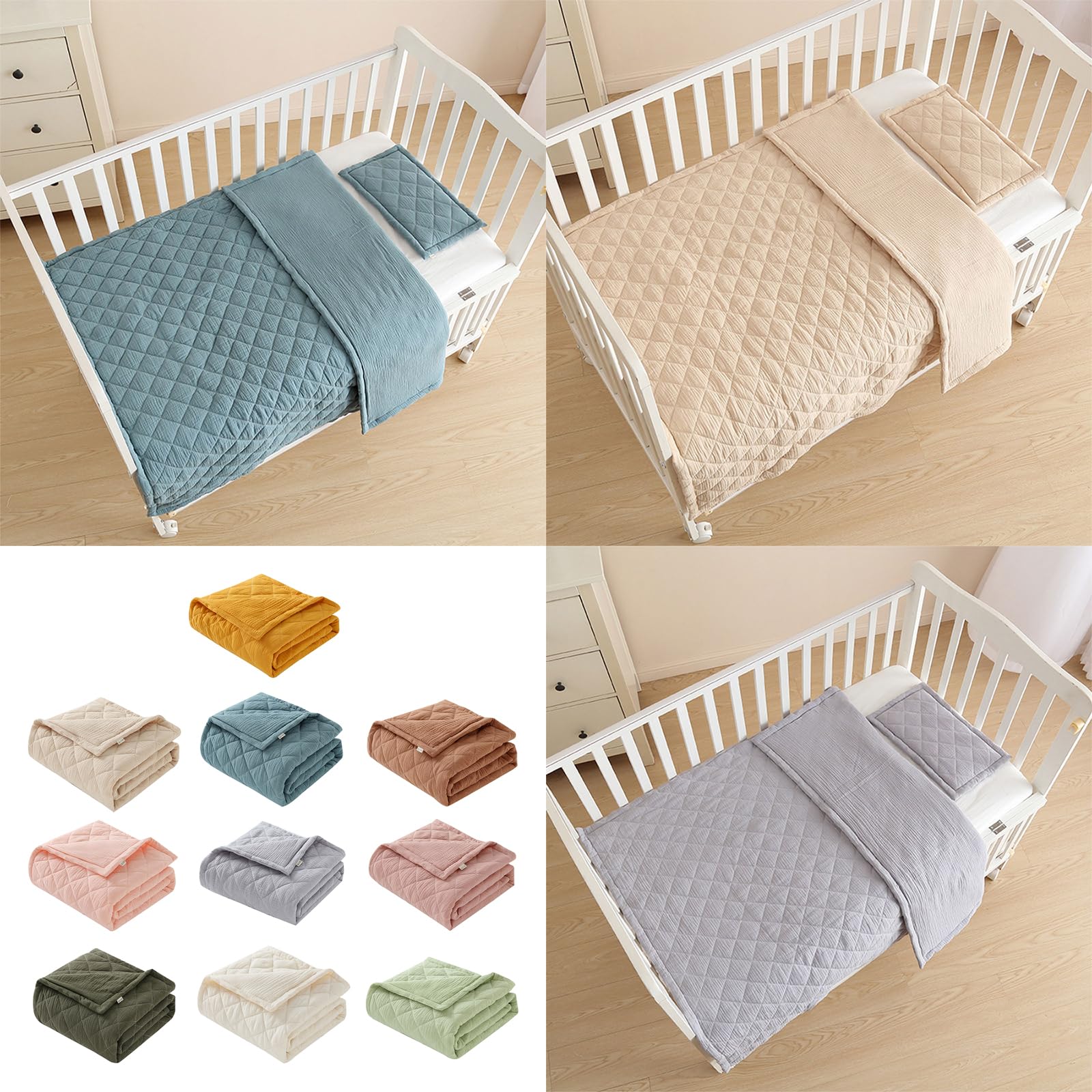 Coperta per Neonati in Cotone Morbida e Traspirante, Ideale per Culle e Passeggini - Trapunta Leggera, Biancheria da Letto per Bambini