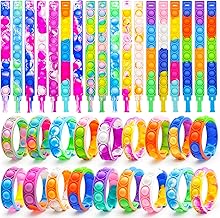 36 Pezzi Braccialetti Bambini per Feste Gadget, Bracciali Bambini Regalo Feste in Silicone, Braccialetti Colorati Popit, per Concludere Una Festa di Compleanno Push Bubble Bracelets Fidget Toys