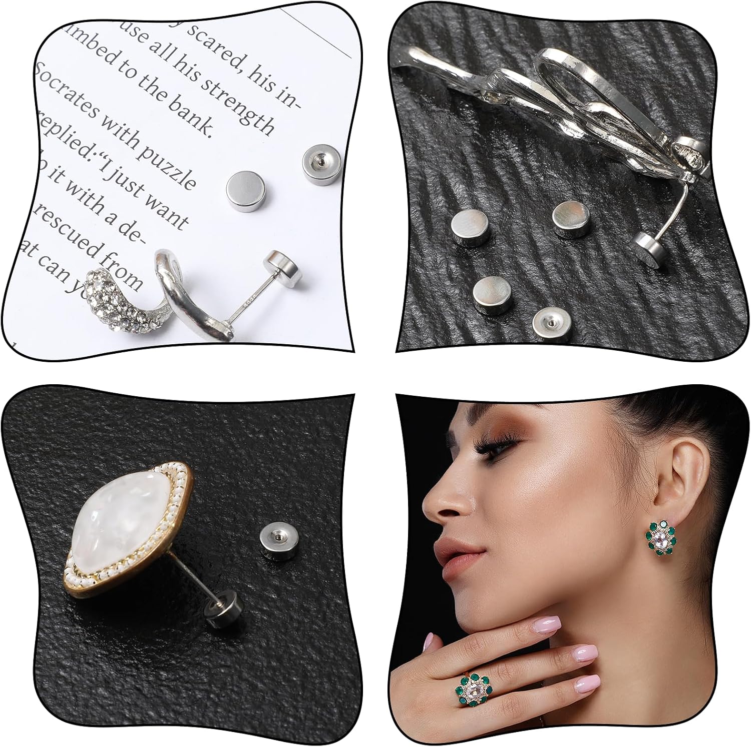20Pcs Flat Earrings Back for Stud Screw on Earrings Back | 0.2inch Round Stainless Steel Earring Back Replacement, 0.8mm Hole Women Men Metal Flat Earrings