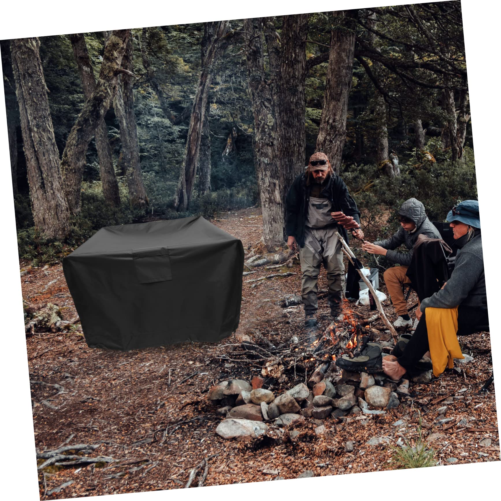 TOYANDONA Copertura Protezione Anti-invecchiamento Oxford 420d per Barbecue Rotonda Resistente All'acqua ai Raggi UV per Giardino e Campeggio