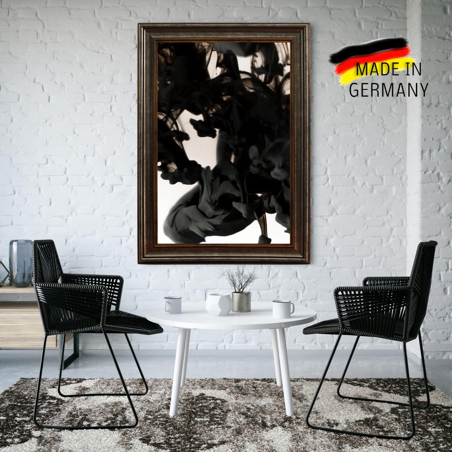CLAMARO 'RIGA' Bilderrahmen Antik 65x85 Massivholz | Silber Antik Gold | 68 mm breite Shabby Chic Vintage Barock Leiste | Holzrahmen inkl. Acrylglas, Rückwand, Metall Aufhänger