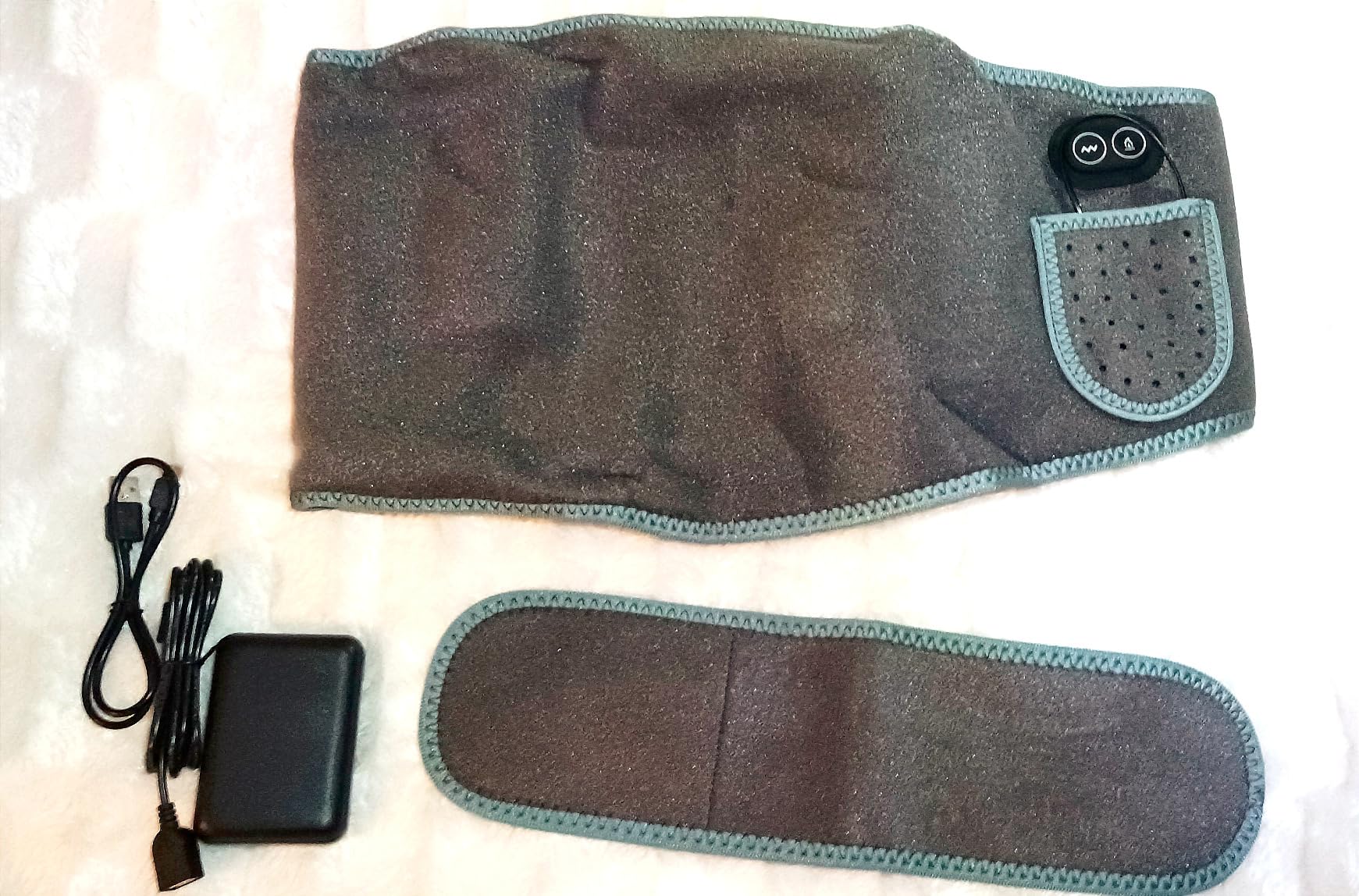 GuKKK Ceinture Chauffante Lombaire – 16000 MAh, 3 Températures (40-60°C) Et Massage Vibrant – Minuterie 30/60/90 Min – Pour Douleurs Dos Et Abdomen
