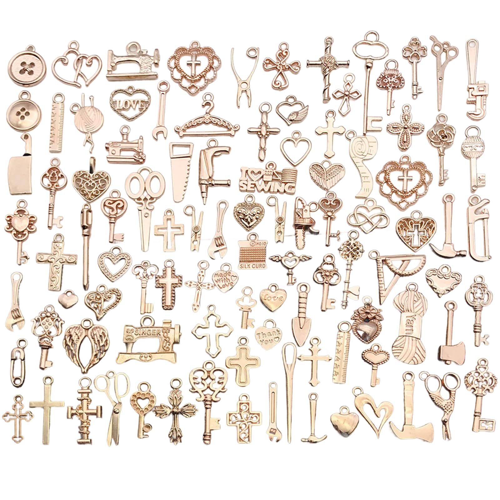 YSDINK 100 Stück Charm Anhänger Set -DIY Schmuck Basteln, Vi