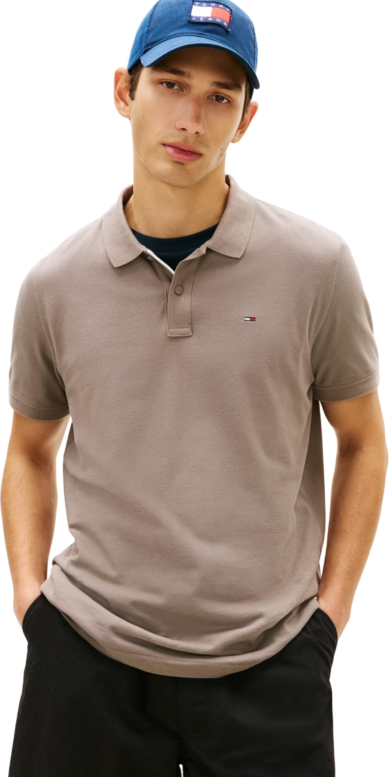 Tommy Jeans Herren Poloshirt Kurzarm Slim Placket Slim Fit