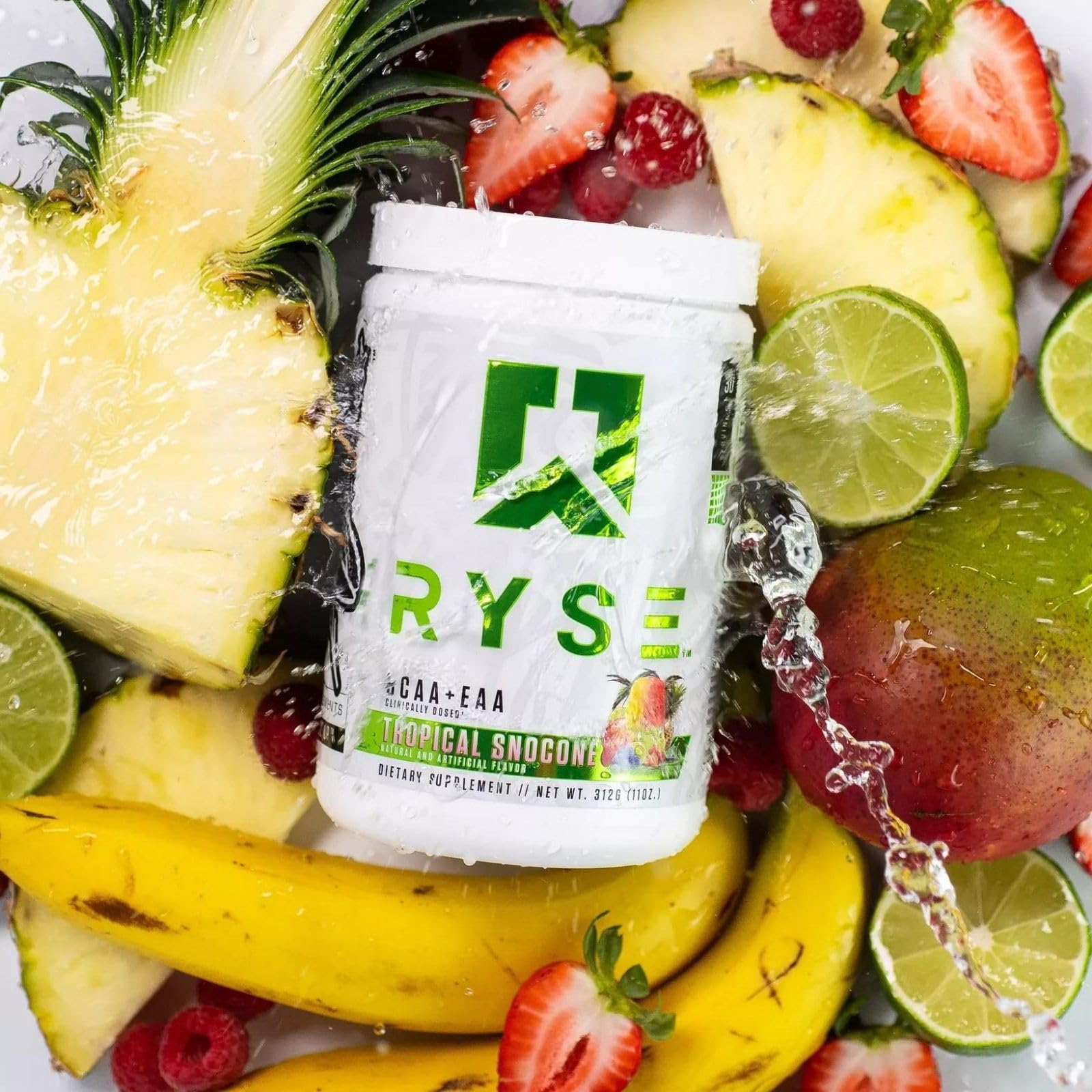 RYSE BCAA EAA Powder - Tropical Snocone - 5g Branched Chain Amino Acids, 3g Essential Aminos, Sugar-Free Electrolytes for Pre & Post Workout Muscle Recovery, Hydration and Strength - 30 Servings — Amazon image 5