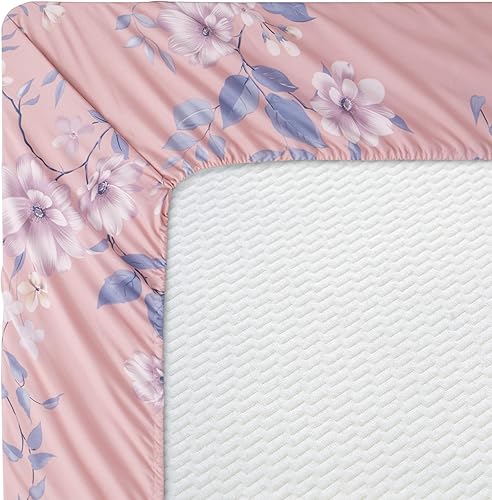 Miniatura 4 de Marina Decoration Juego de ropa de cama de 4 piezas ultra suave y sedosa con estampado de rayón de bambú para todas las estaciones, juego de ropa de