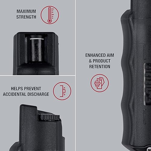 Miniatura 3 de SABRE Kit de autodefensa con spray de pimienta y pistola aturdidora con linterna, 25 ráfagas, rango de 10 pies (9.8 ft), carga µC dolorosa, 120