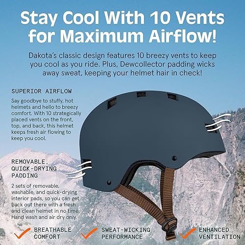 Miniatura 4 de Retrospec Dakota - Casco de bicicleta para adultos, protección multideportiva para BMX, patinaje, scooter y patinaje, cascos de patineta para