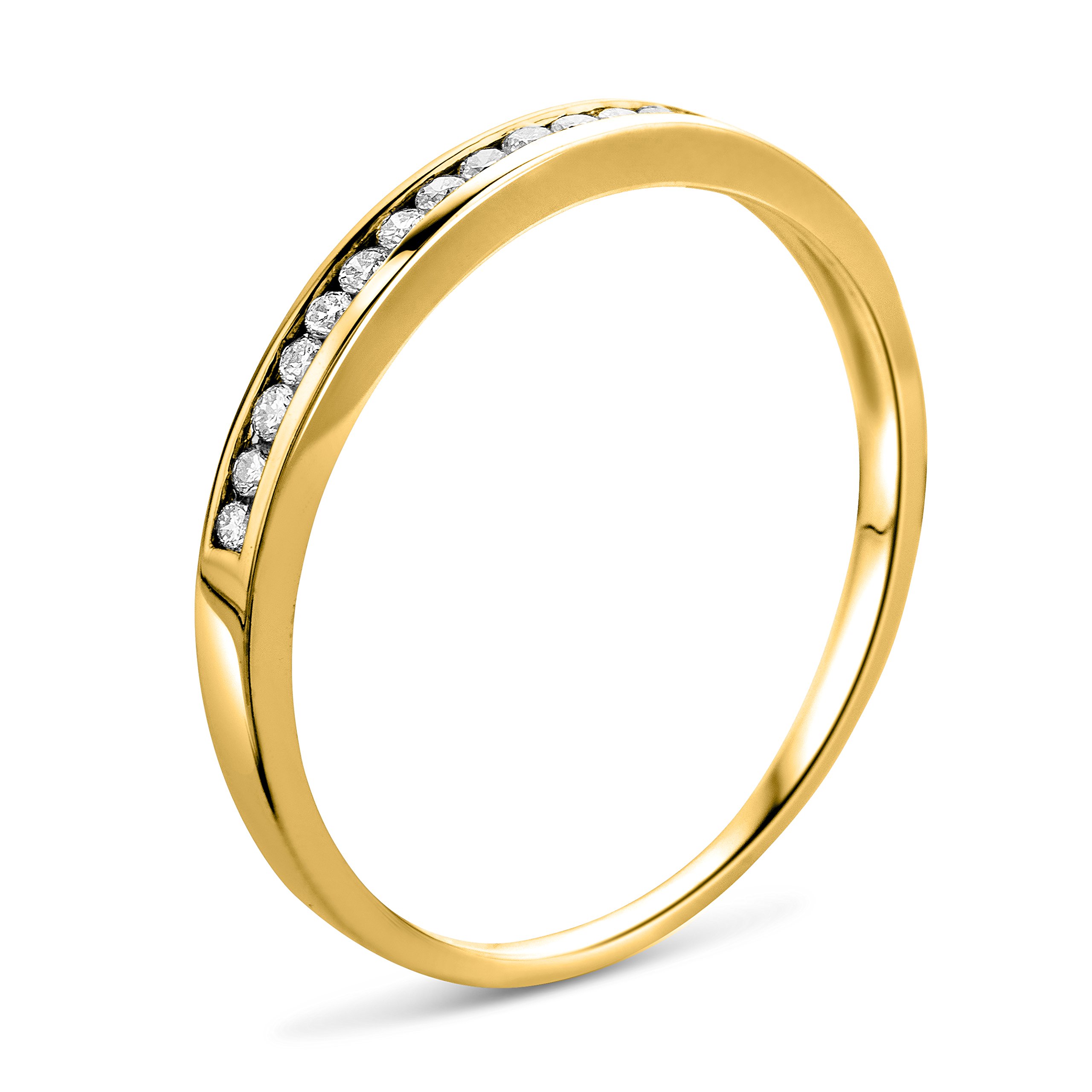 Miore Damen Ring 18 Karat 750 Gold Diamant Brillianten 0.10 ct Gelbgold