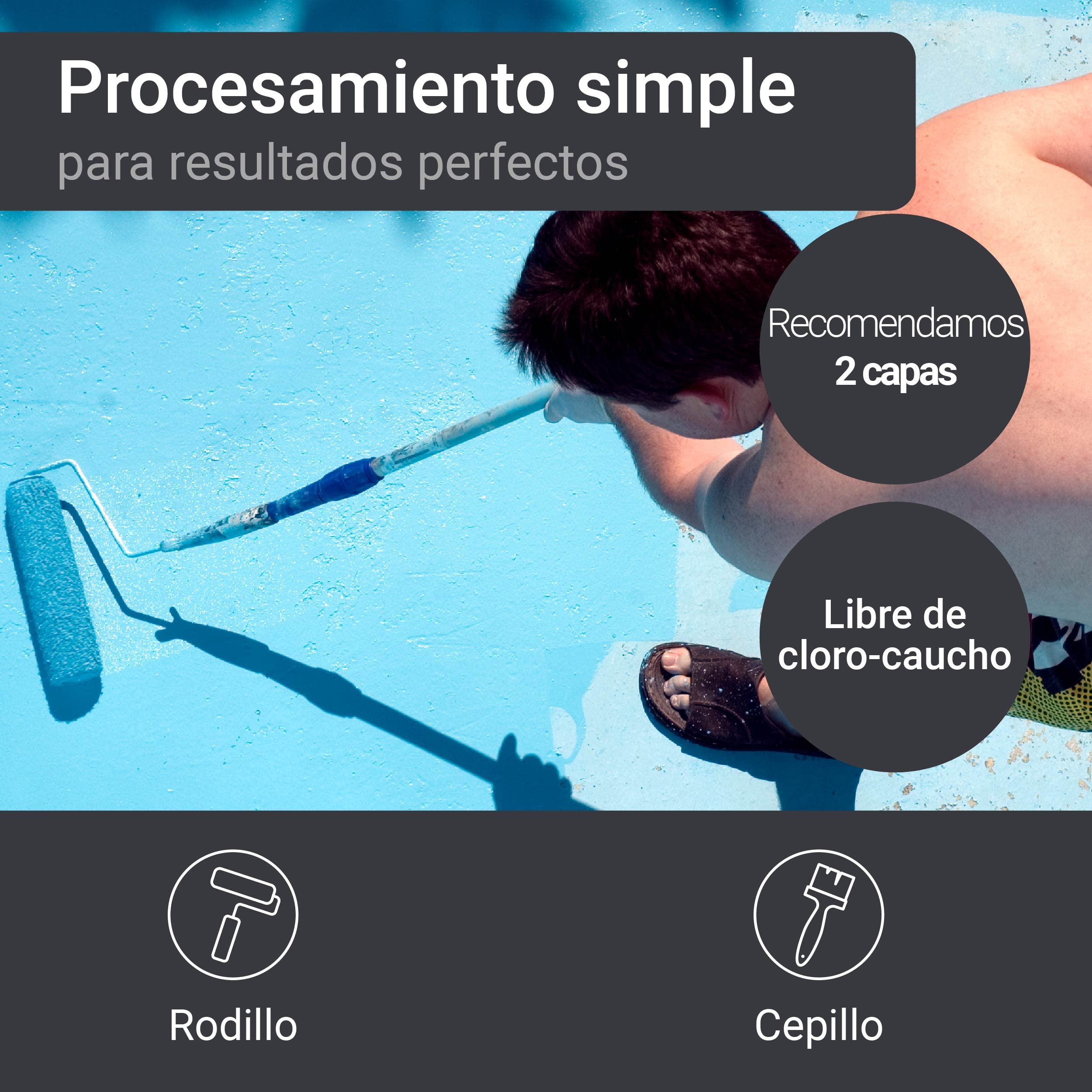 WO-WE Pintura para Piscinas Estanques Protección Resistencia Duradera SL400 Blanco - 5L