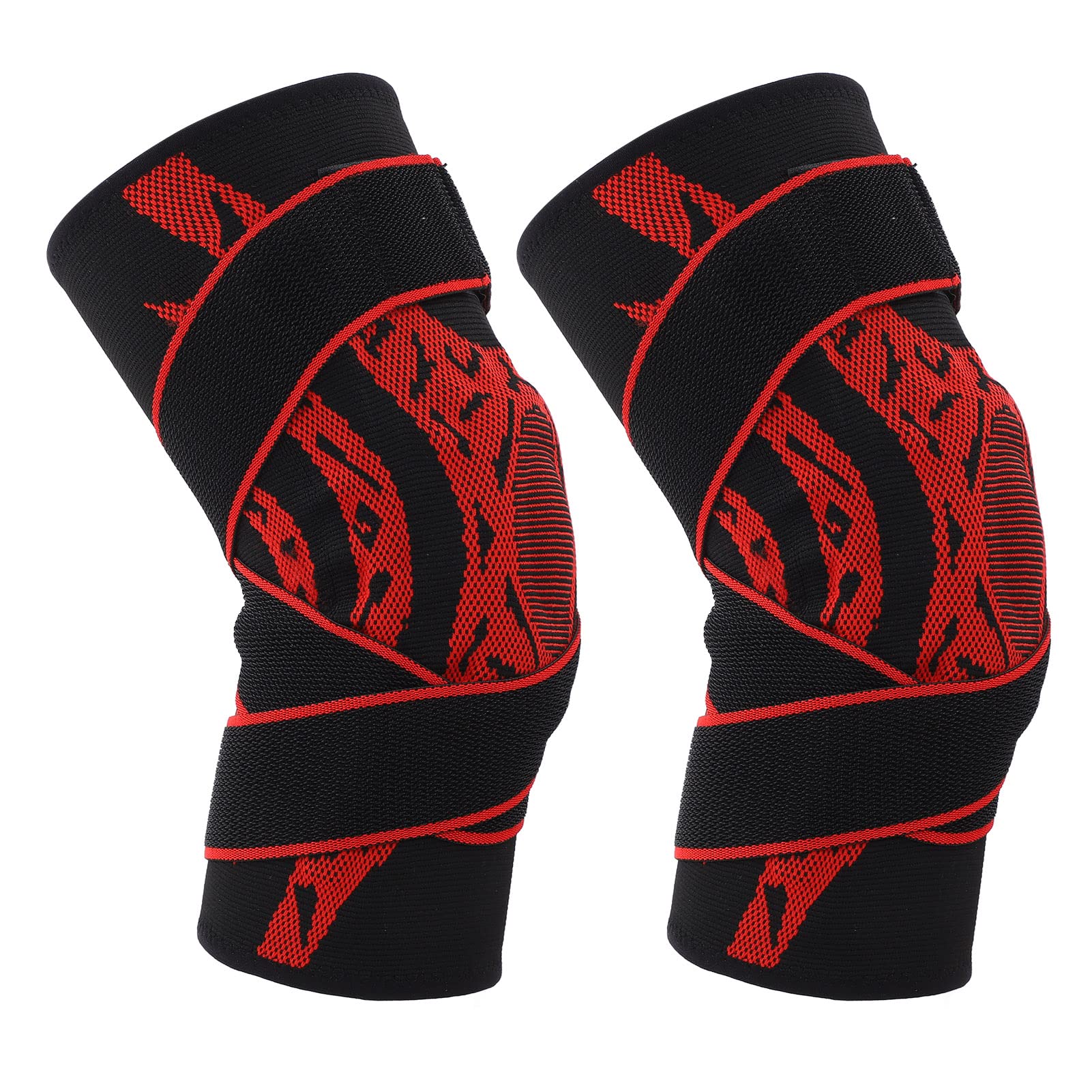 Leapiture 2Pcs Knee Brace Warm Knee Compression Sleeve Knee Stabilizer Brace Breathable Knee Sleeve for Garden Park Exercise Fitness (M)