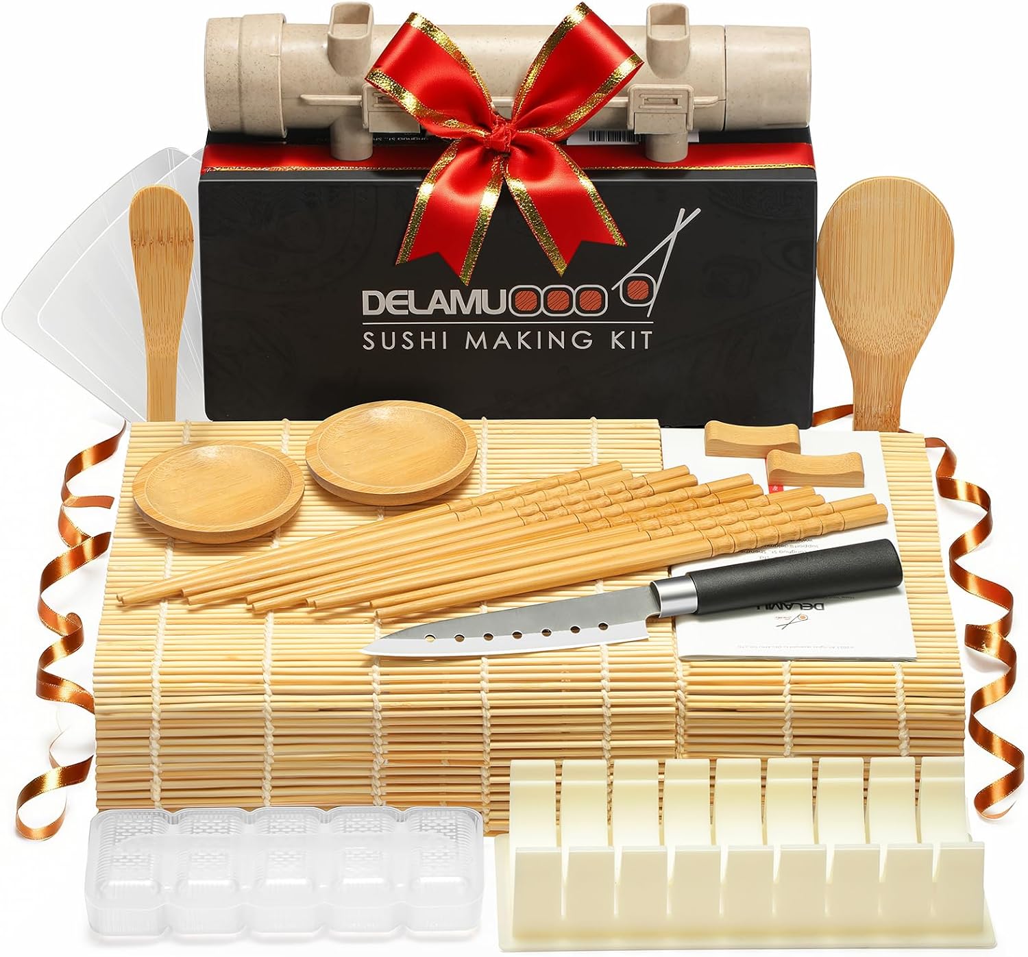 delamu 20 in 1 sushi making kit and bazooka rolling kit