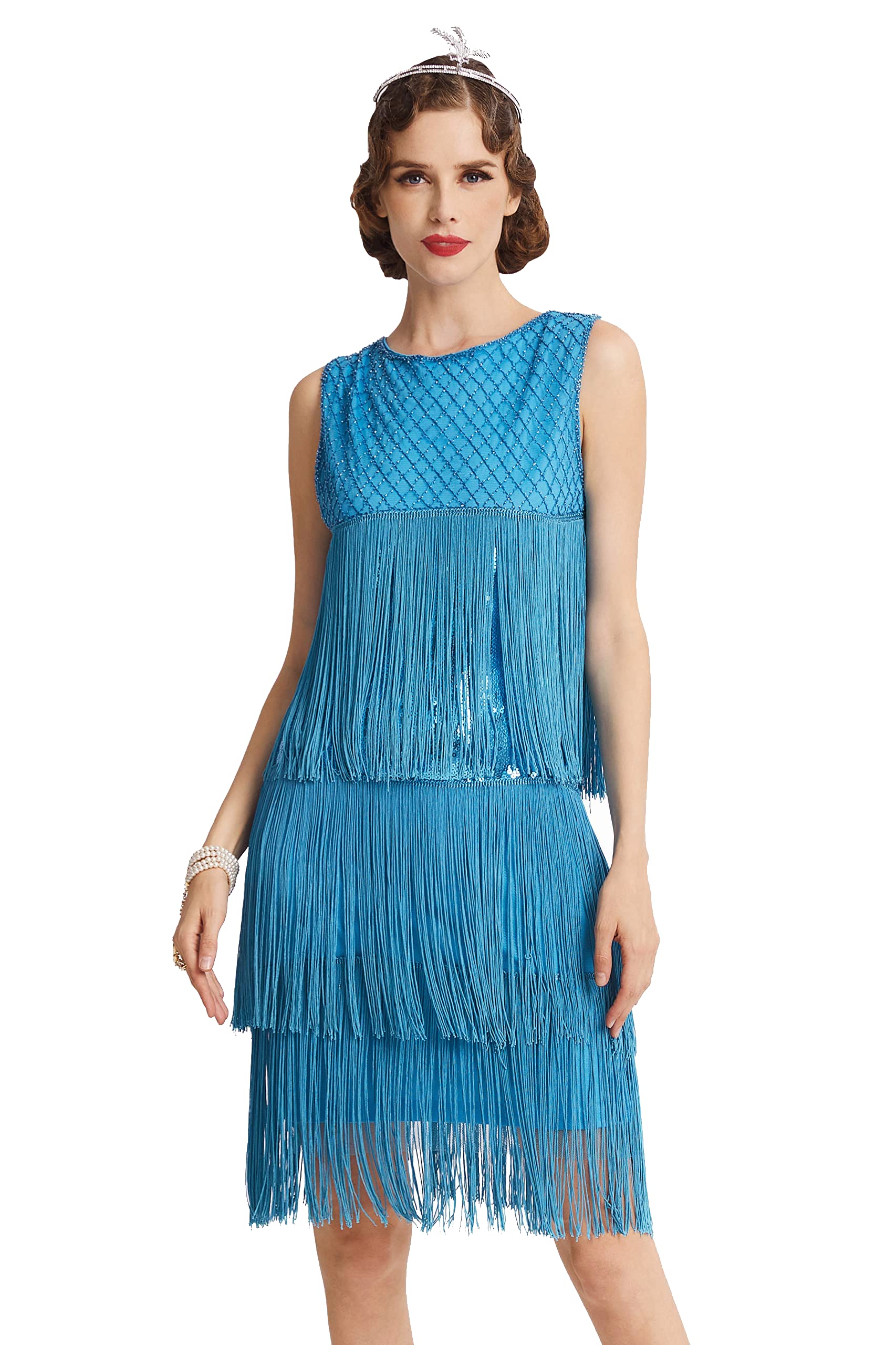 Buy BABEYOND 1920s Flapper Dress Long Fringe Gatsby Dress Roaring 20s