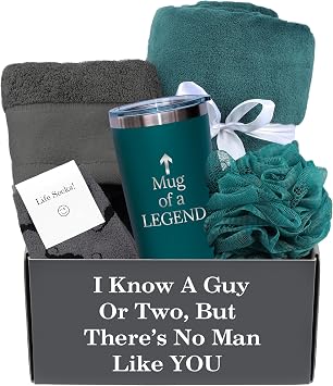 GOLDMUS Gift Basket for Men Funny Birthday Basket for Men, Luxury Gift Box for Appreciation or Thank You, Celebration Surprise Set, Unique Mens Gift Basket Idea for Relaxation and Thoughtful Moments