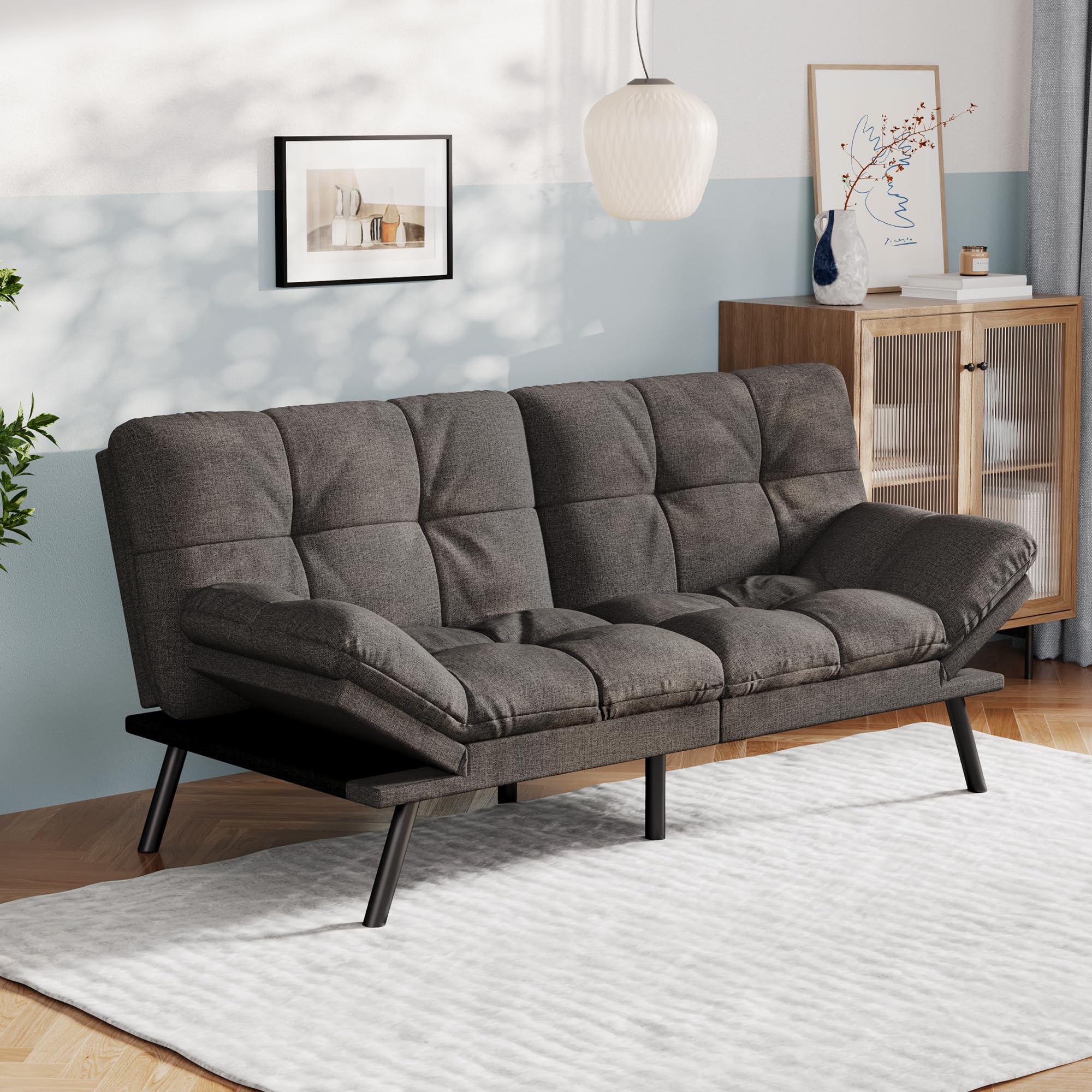 家具 Nitori Futon Unused Single Size Amazon.com: Vyfipt Convertible Futon Sofa Bed, Grey Linen Futon