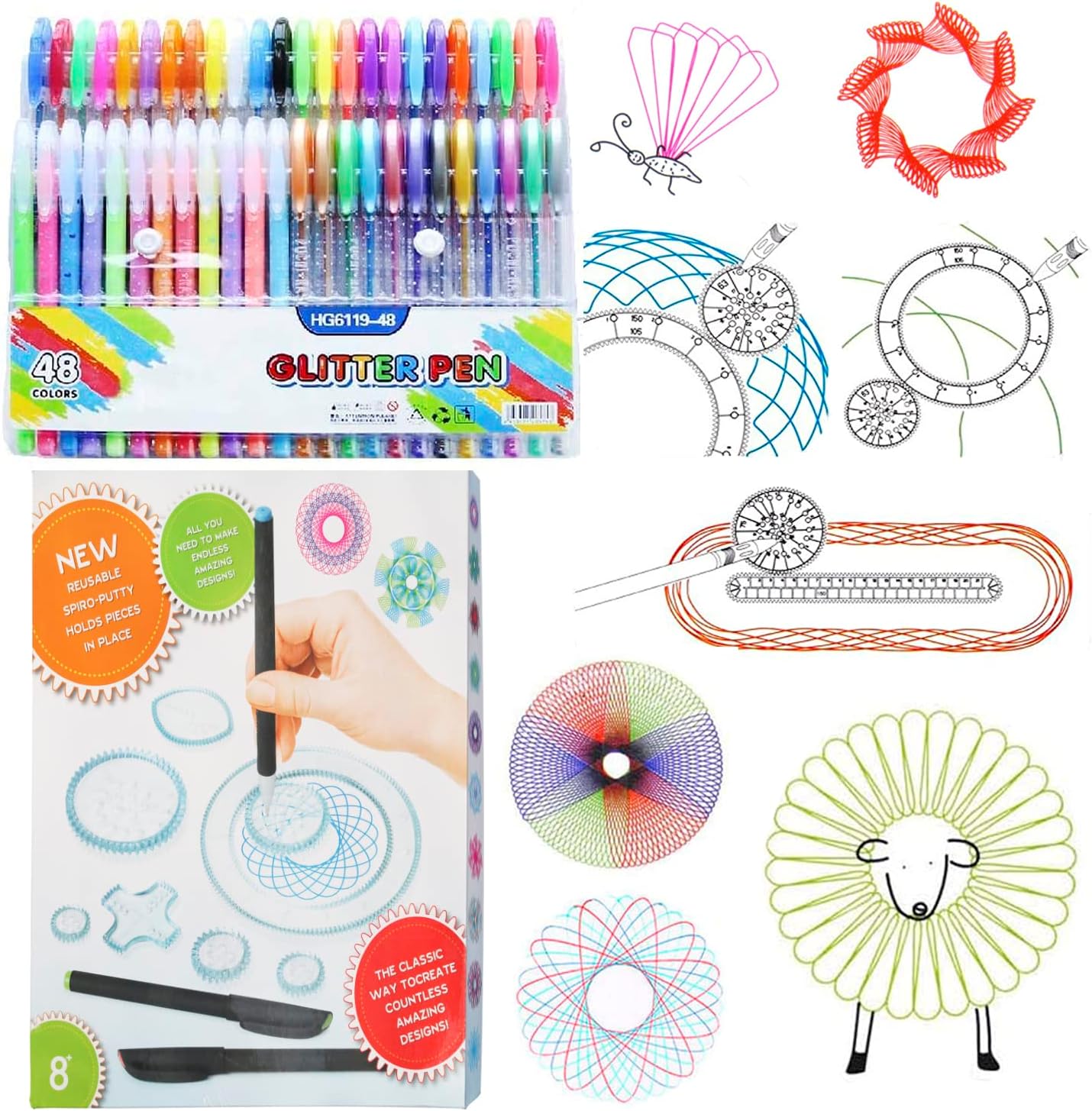 LINKTORDrawing Gear Deluxe Set, Drawing Aid Art Design Training Ruler Kit for Kids Art