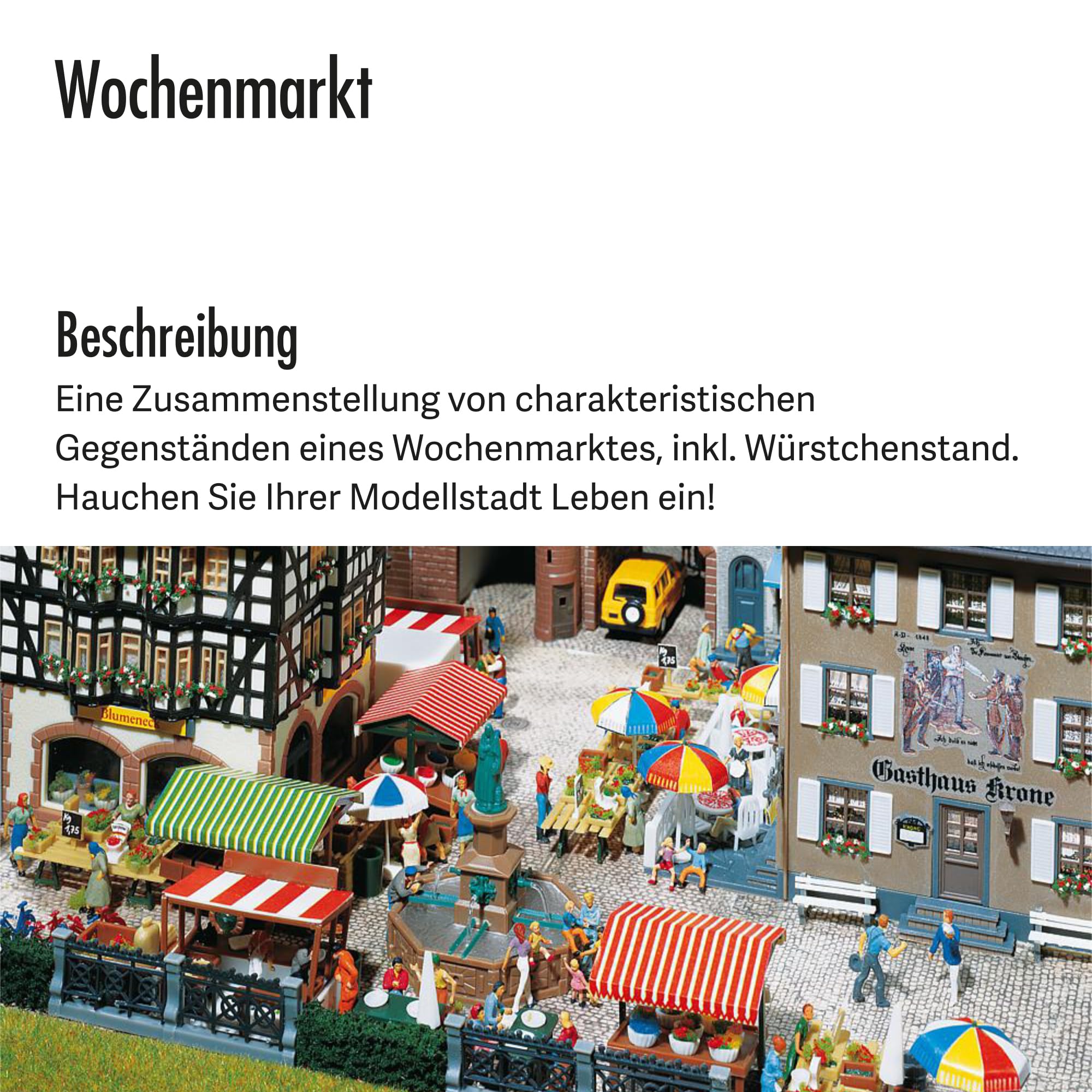 Faller 180582 H0 Wochenmarkt, Einheitsgröße