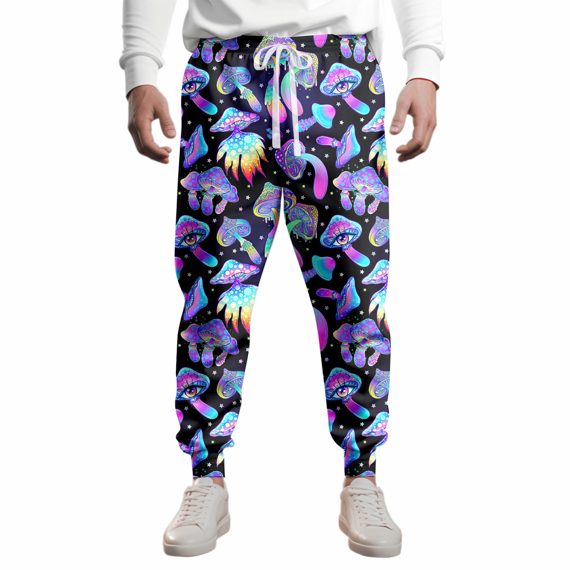 VVGETE 80s Costumes for Men Joggers Pants,Casual Pants Running Pants with Drawstring,90s Outfit for Men