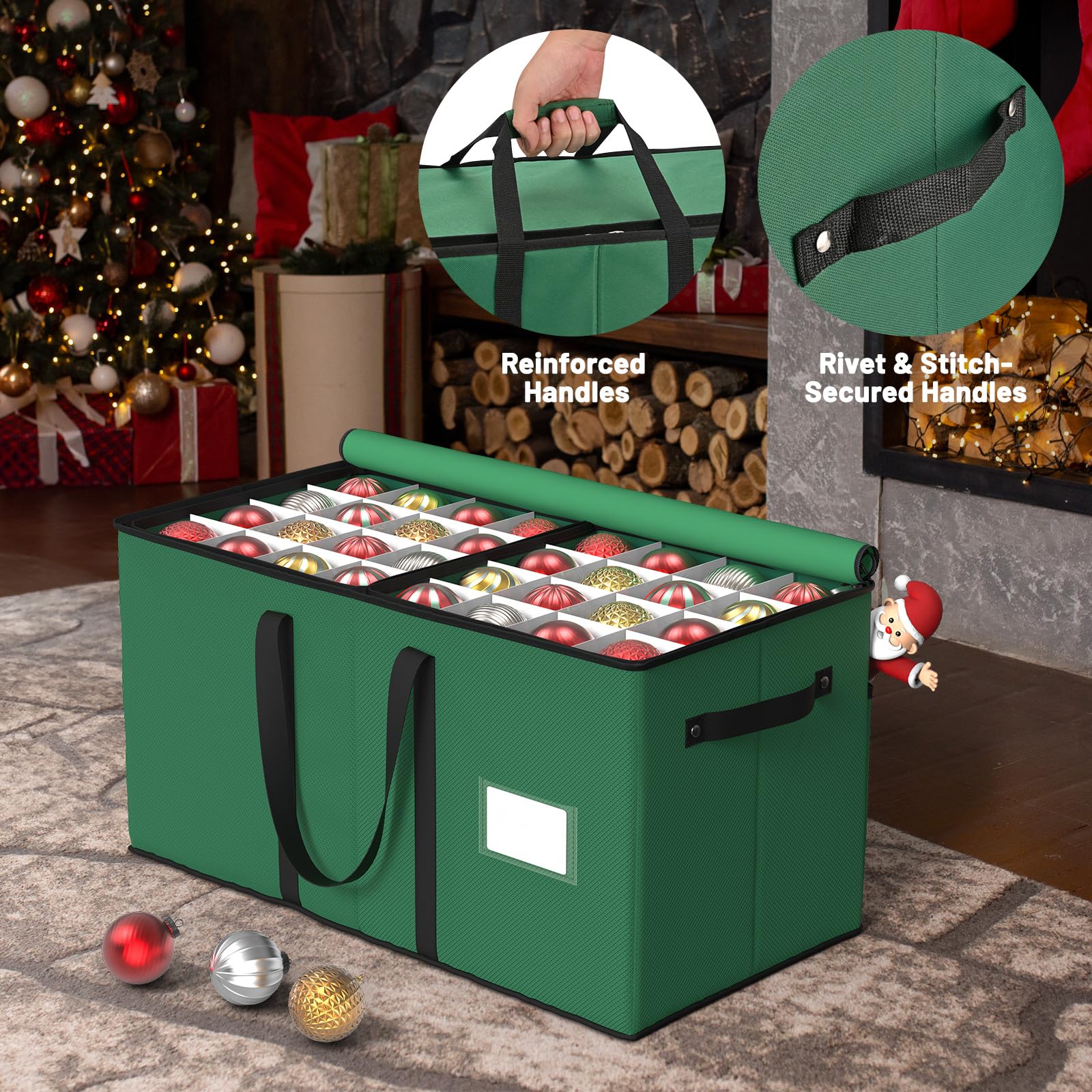 盛り沢山♡クリスマス Amazon.com: Kesfitt Christmas Ornament Storage Box with 8 Trays