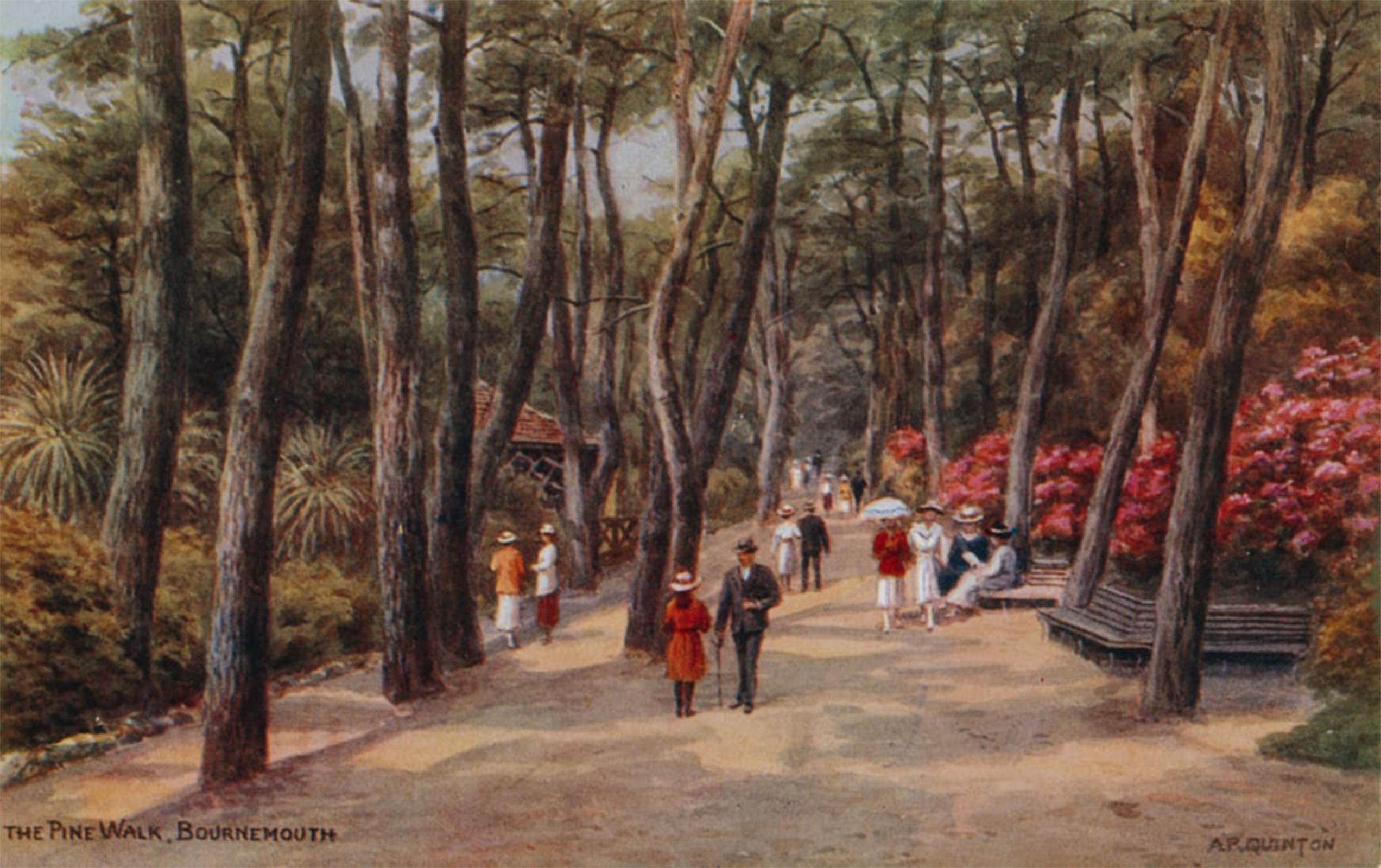 ARTXLXXBN Famous Prints Artwork Pictures Poster Painting Art the Pine Walk Bournemouth by Alfred Robert Quinton Artwork Landscape Pictures for Home Decor 60x90cm