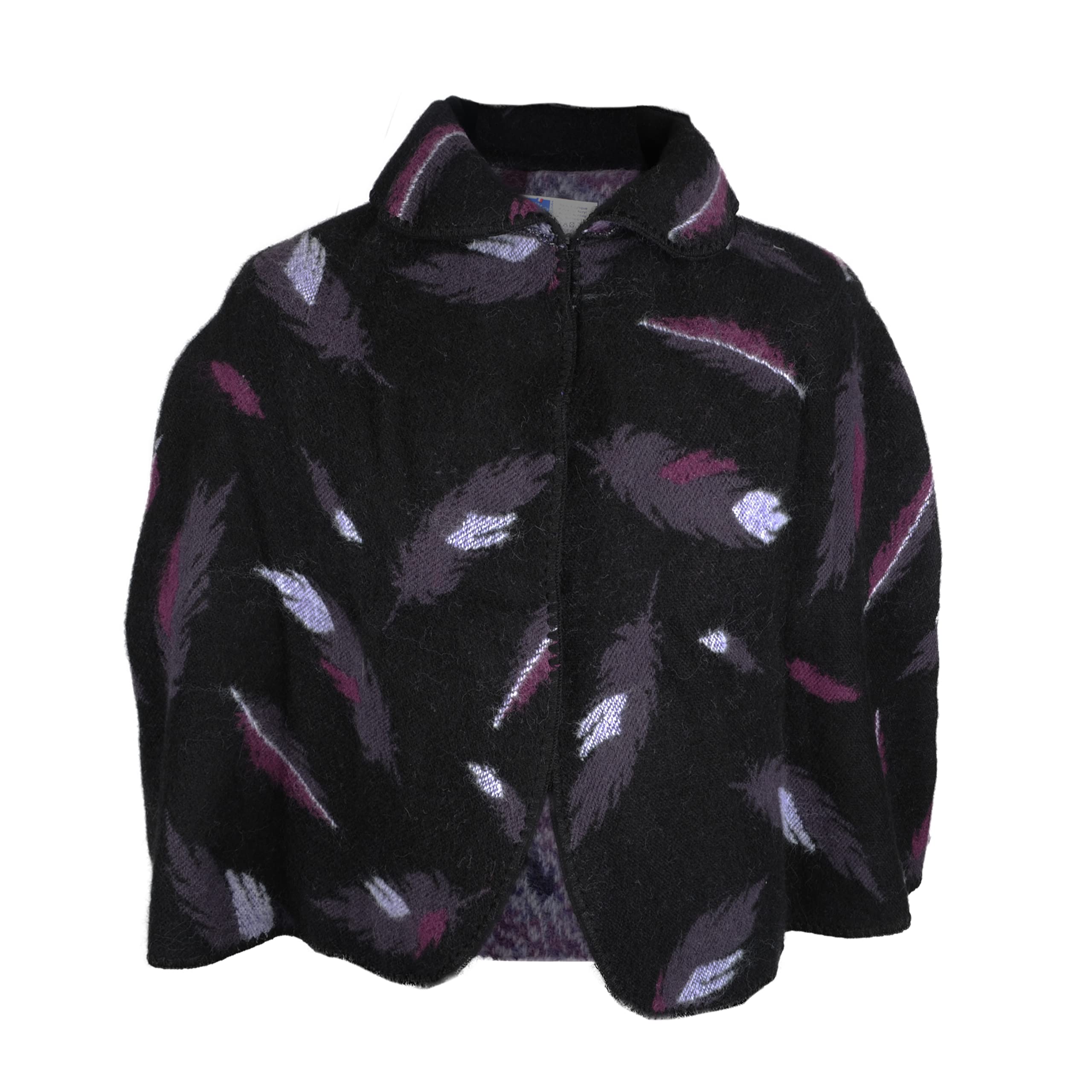 TOUTACOO, Capa Corta de Mujer tipo Poncho, Plumas Púrpura