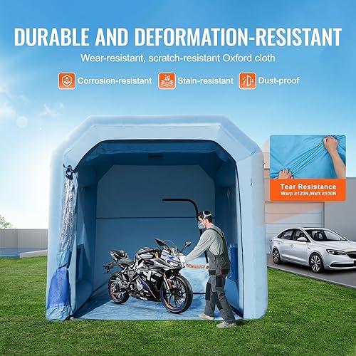 Miniatura 25 de VEVOR Cabina de pintura portátil, tienda de campaña de pintura en aerosol más grande con pantalla de piso y malla integrada, estación de tienda