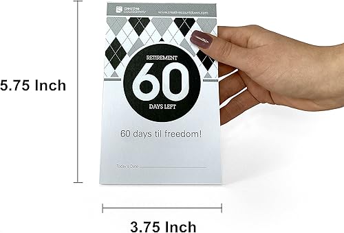 Miniatura 4 de Calendario de cuenta regresiva de jubilación, 5.75 x 3.75 pulgadas, calendario de escritorio de cuenta regresiva en blanco y negro (blanco y negro,