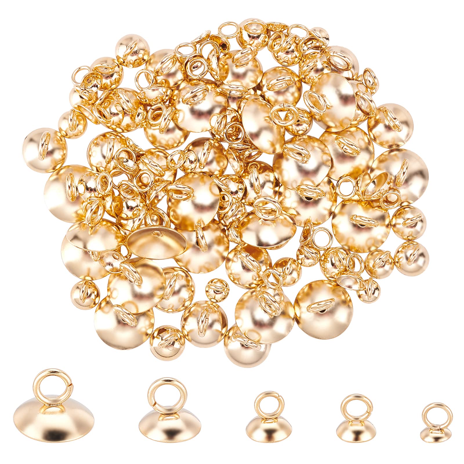 UNICRAFTALE Stainless Steel Bead Cap Pendant Bail Bails Clasp Charm Bead Connectors