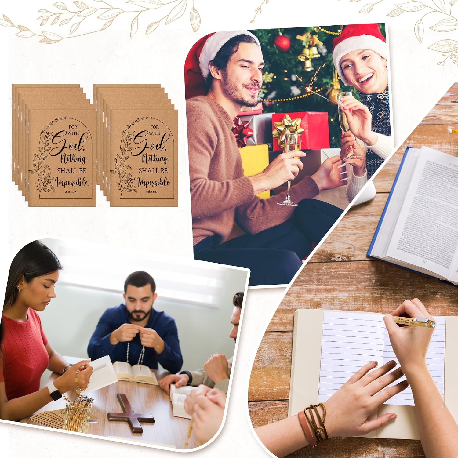 Kisston 80 Pcs Bible Verse Inspirational Mini Notebooks Sunday School Gift Bulk Religious Notepad Christian Gift Notebooks Kraft Motivational Church Journal for Women Men Clergy Appreciation