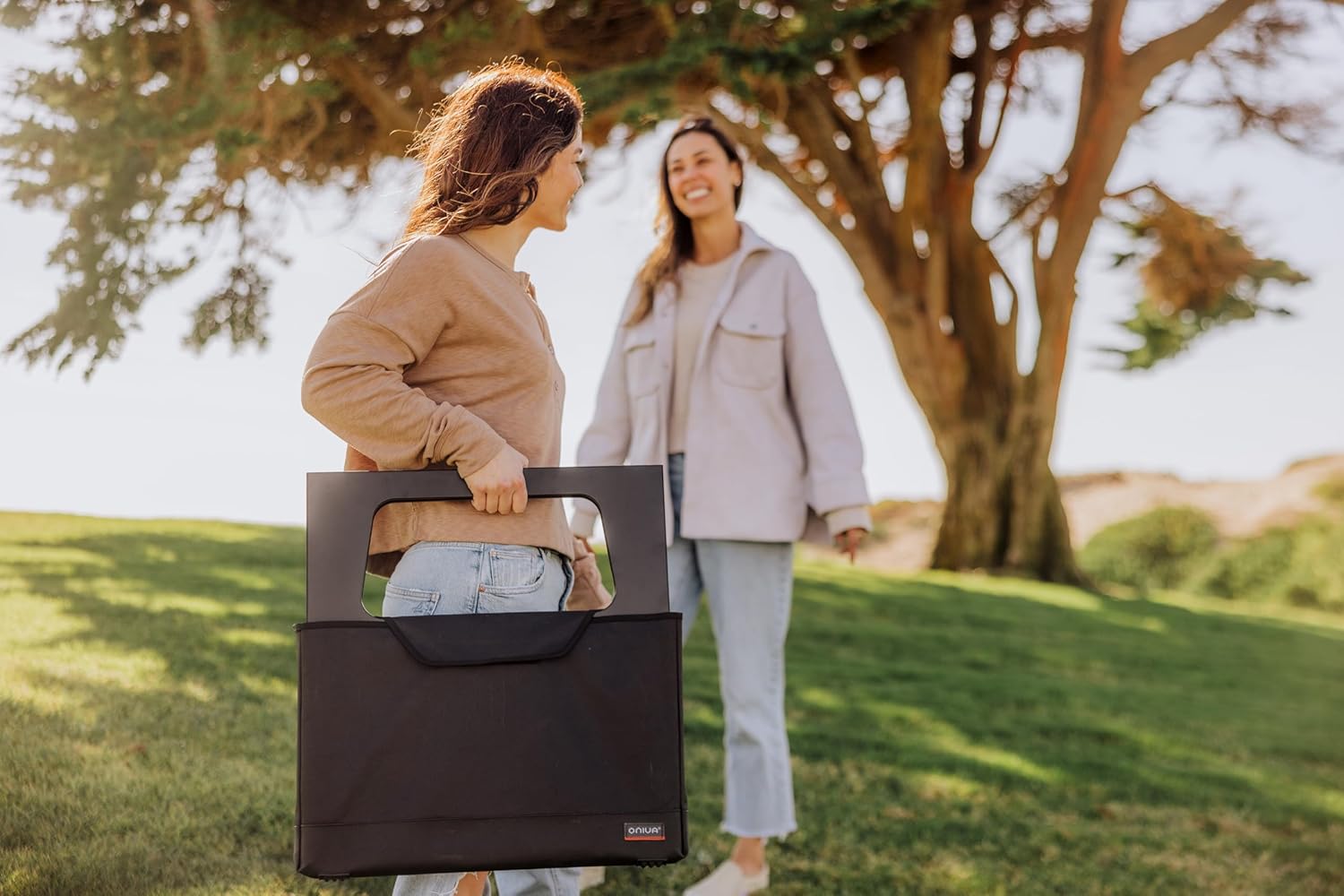 PICNIC TIME X-Grill 2.0 Portable Grill, Camping Charcoal BBQ for Tailgating, (Black)