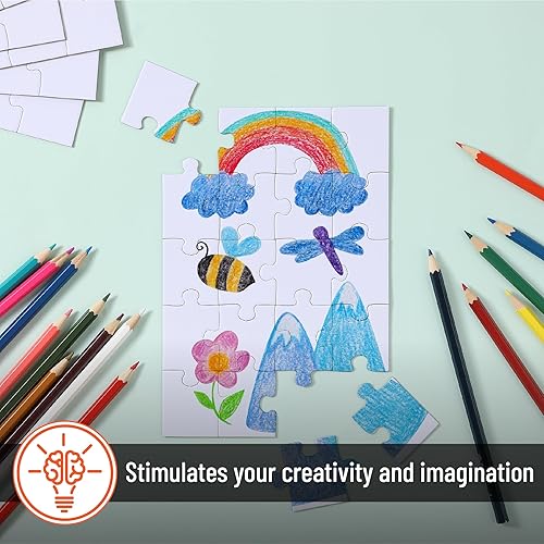 Miniatura 56 de Mr. Pen Rompecabezas en blanco - Paquete de 8, 28 piezas/paquete, 5.5 x 8.1 pulgadas, blanco, rompecabezas en blanco para dibujar